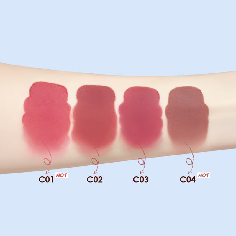 CHIOTURE Matte Lip Gloss & Blush 2-in-1 - Long Lasting Vegan Lip Mud in Cute Jar Packaging - Perfect for Daily Makeup & Special Occasions