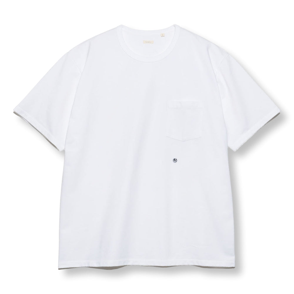 Nanamica COOLMAX Jersey Pocket T-Shirt for Men - Breathable White Tee for Outdoor Activities & Casual Wear