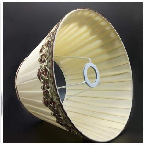 2-Pack Elegant Lace Cream Yellow Nordic Style Pleated Lampshades - Replacement Shades for E26 Floor Lamps & Table Lamps - Perfect for Living Room, Bedroom and Office Lighting Decor