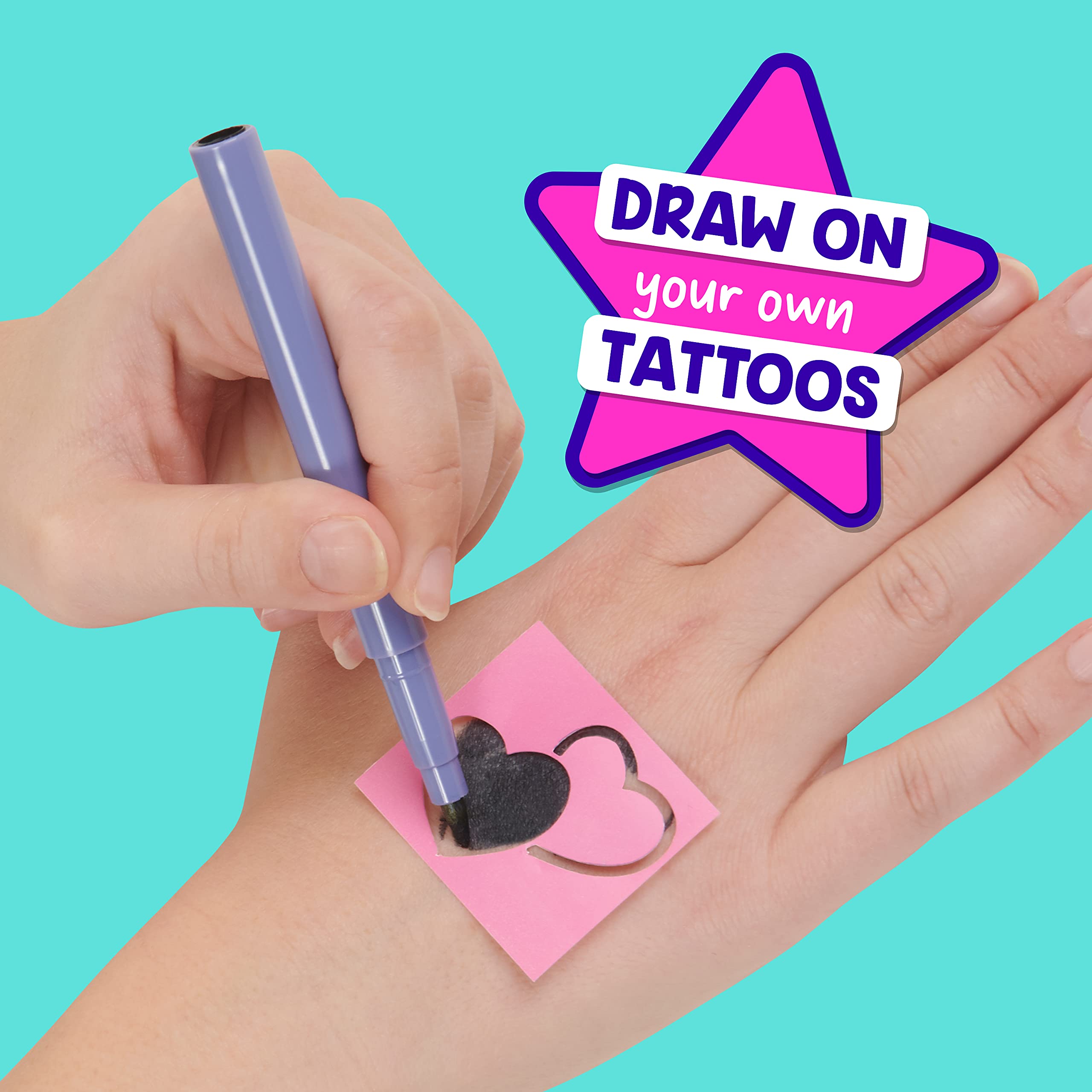 Style Squad - 7 Days of Temporary Tattoos Kit for Kids & Adults | Fun Body Art for Parties, Festivals & Everyday Wear