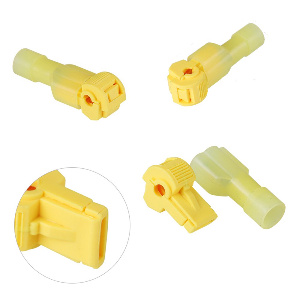 60 PCS Quick Splice Wire Connectors Kit - T-Tap Electrical Terminals, Nylon Insulated Male Disconnects for Automotive, Home & DIY Wiring Projects