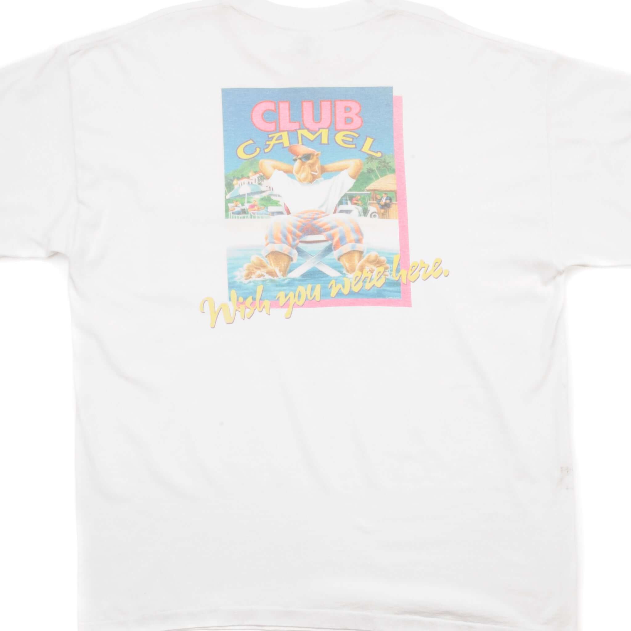 Vintage Club Camel Tee Shirt 1991 - Size Large - Made in USA - Retro Graphic T-Shirt for Men - Casual Wear & 90s Nostalgia Fashion