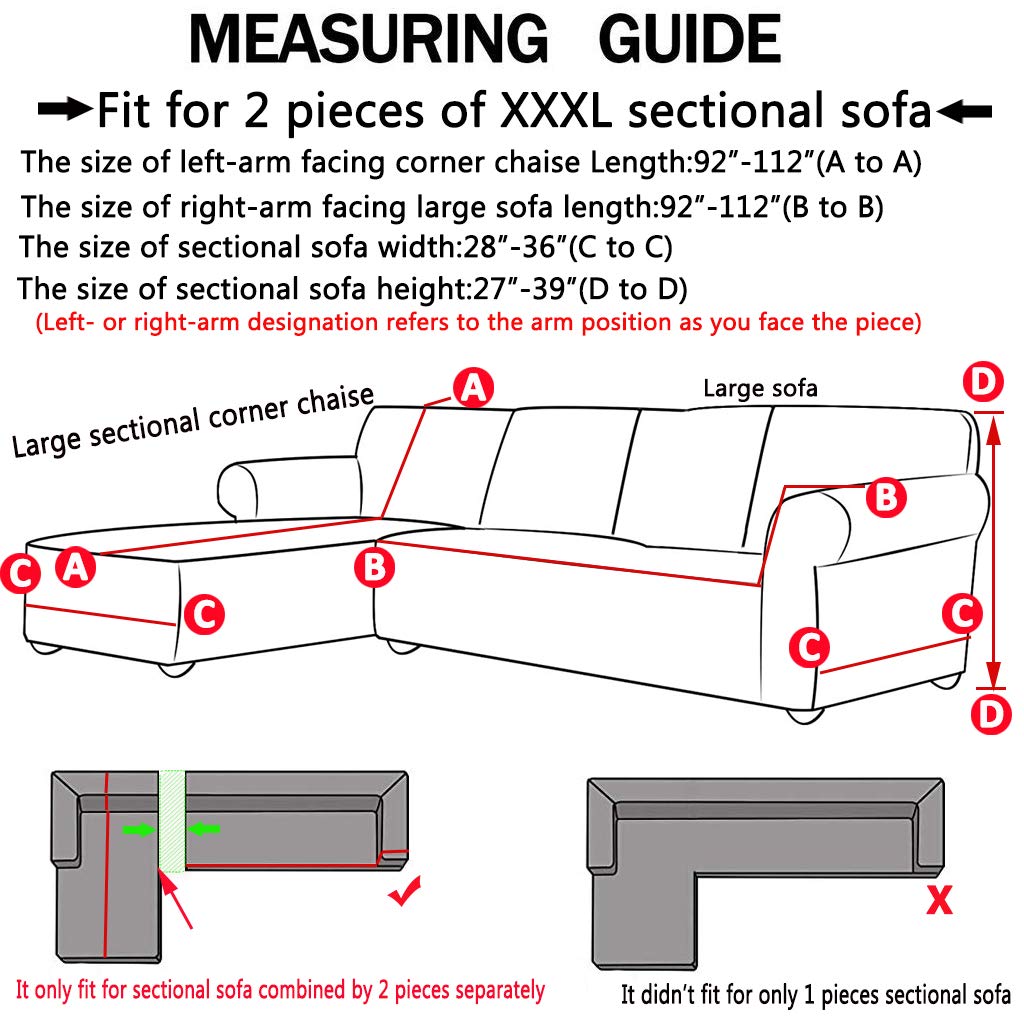 Anti-Wrinkle Velvet Sectional Sofa Slipcover - Thick Plush Suede L-Shaped Couch Cover with Full Protection (Dark Grey, XXXL) | Perfect for Living Room, Family Room & Pet-Friendly Home Decor