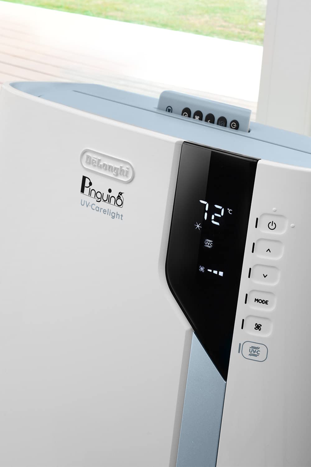 De'Longhi PACEX390UVcare-6AL WH 14,000 BTU Portable Air Conditioner with Dehumidifier, Fan & UV-Care Light - White | Perfect for Bedrooms, Living Rooms & Home Offices