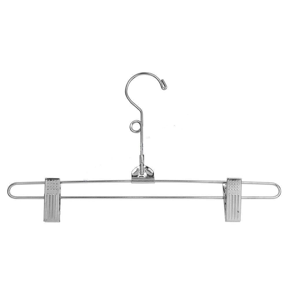 100-Pack Chrome Metal Hangers for Pants & Skirts with 12