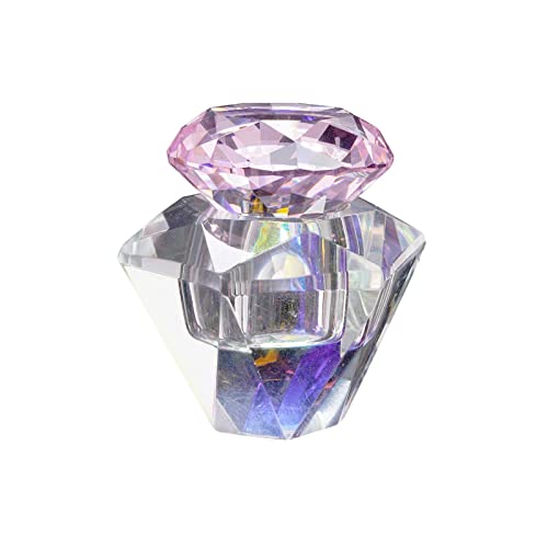 Vibrant Glass Nail Dappen Dish with Gemstone Lid - Acrylic Liquid & Powder Crystal Bowl for Nail Art, Manicure Tools - Perfect for Salon Professionals & DIY Nail Enthusiasts (Size B, One Size) - Ideal for Acrylic Nail Application, Nail Extension, and Professional Nail Care