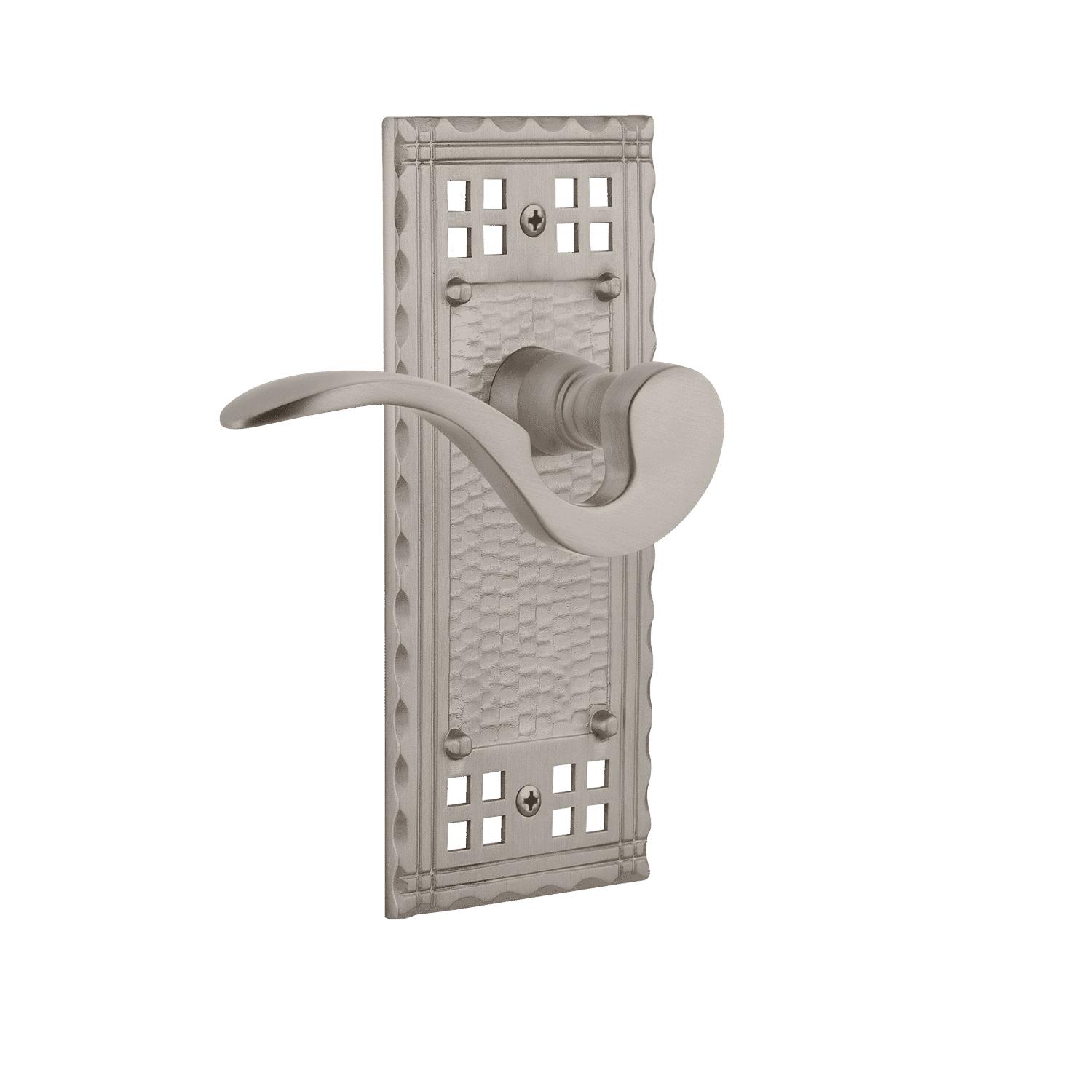 Craftsman Satin Nickel Long Plate with Manor Lever - Perfect for Door Hardware, Home Renovation & Interior Design Projects