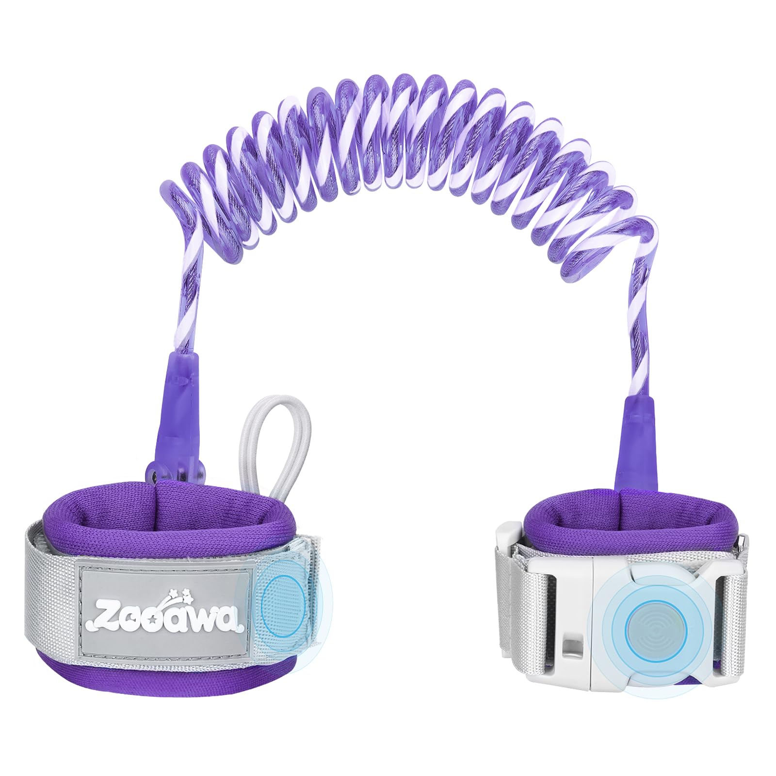 **Zooawa Toddler Safety Harness Leash with Magnetic Lock & Reflective Wristband - Anti-Lost Walking Aid for Boys & Girls Ages 2-4 (Purple) - Perfect for Parks, Shopping & Travel**