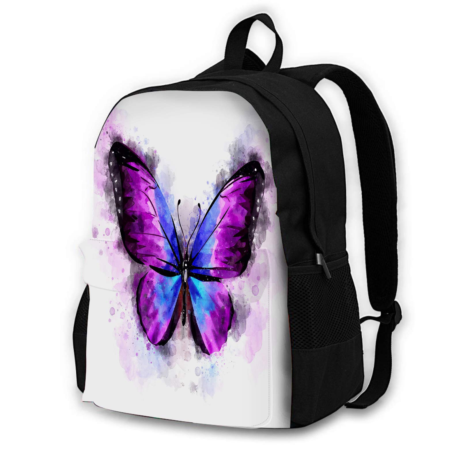 AOYEGO Stylish Butterfly Travel Backpack for Women & Men - Laptop Shoulder Bag with USB Charging Port | Perfect for Work, School, Gym & Weekend Getaways