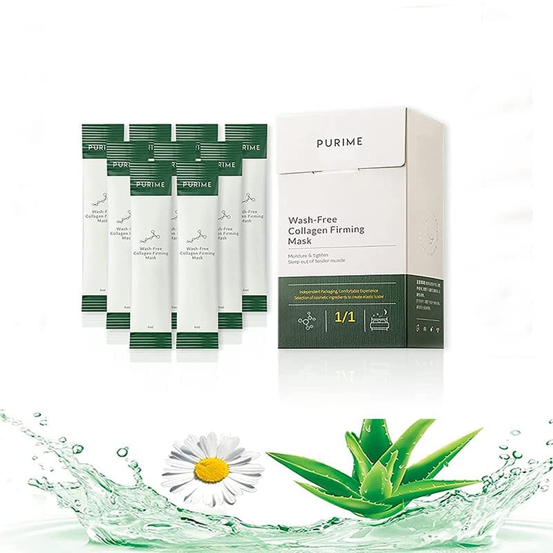 Korean Collagen Firming Mask - Hydrating Face Mask with Collagen for Overnight Use, Wash-Free Sleeping Pack (20Pcs) - Perfect for Nighttime Skincare Routine & Anti-Aging Treatment
