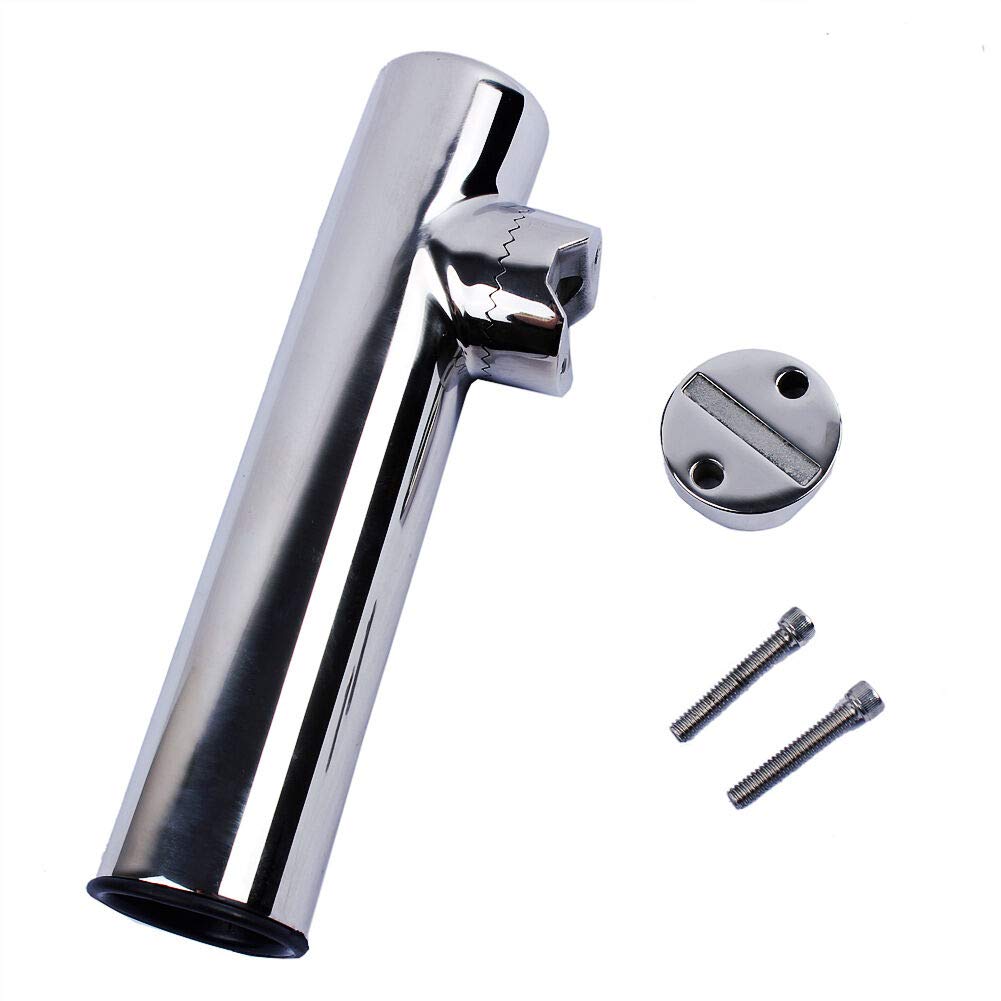 2 Pack Stainless Steel Fishing Rod Holders for Boat Rail Mount - Heavy Duty Clamp-On Marine Rod Holder for Fishing Boat, Pontoon, Jon Boat - Perfect for Saltwater & Freshwater Fishing Trips