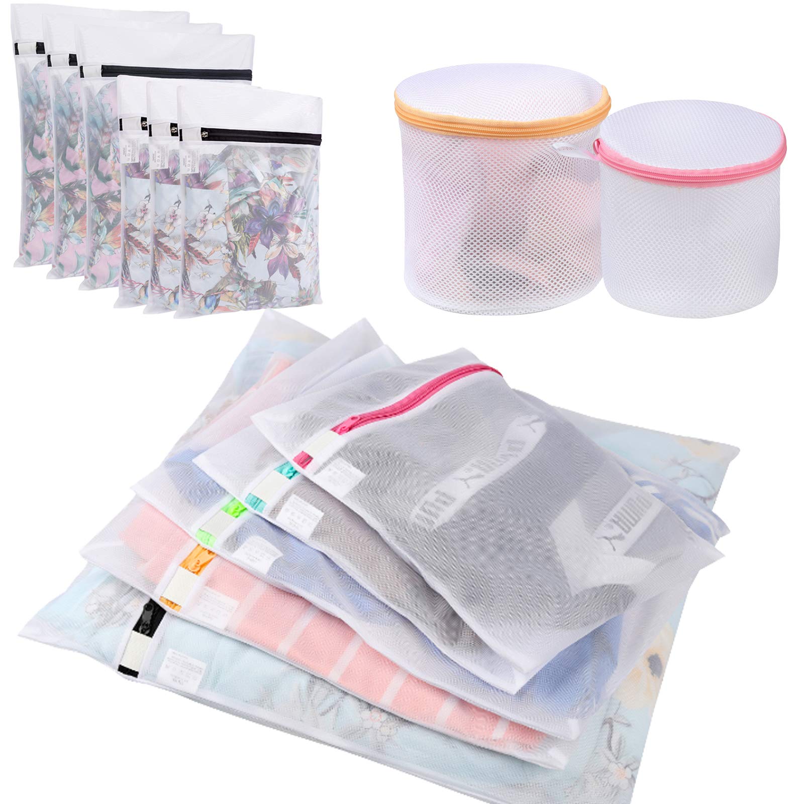 Bagail 13-Piece Mesh Laundry Bag Set - 11 Fine Mesh Bags & 2 Delicate Bra Wash Bags for Travel, Gym, College Dorm - Protect Delicates, Socks, Underwear