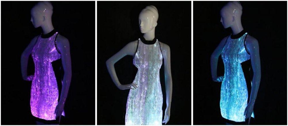 Elegant LED RGB Glow in The Dark Party Dress - Wireless App Controlled, Adjustable Colors & Brightness (XS, White) | Perfect for Birthday Celebrations, Evening Parties, Raves & Special Events