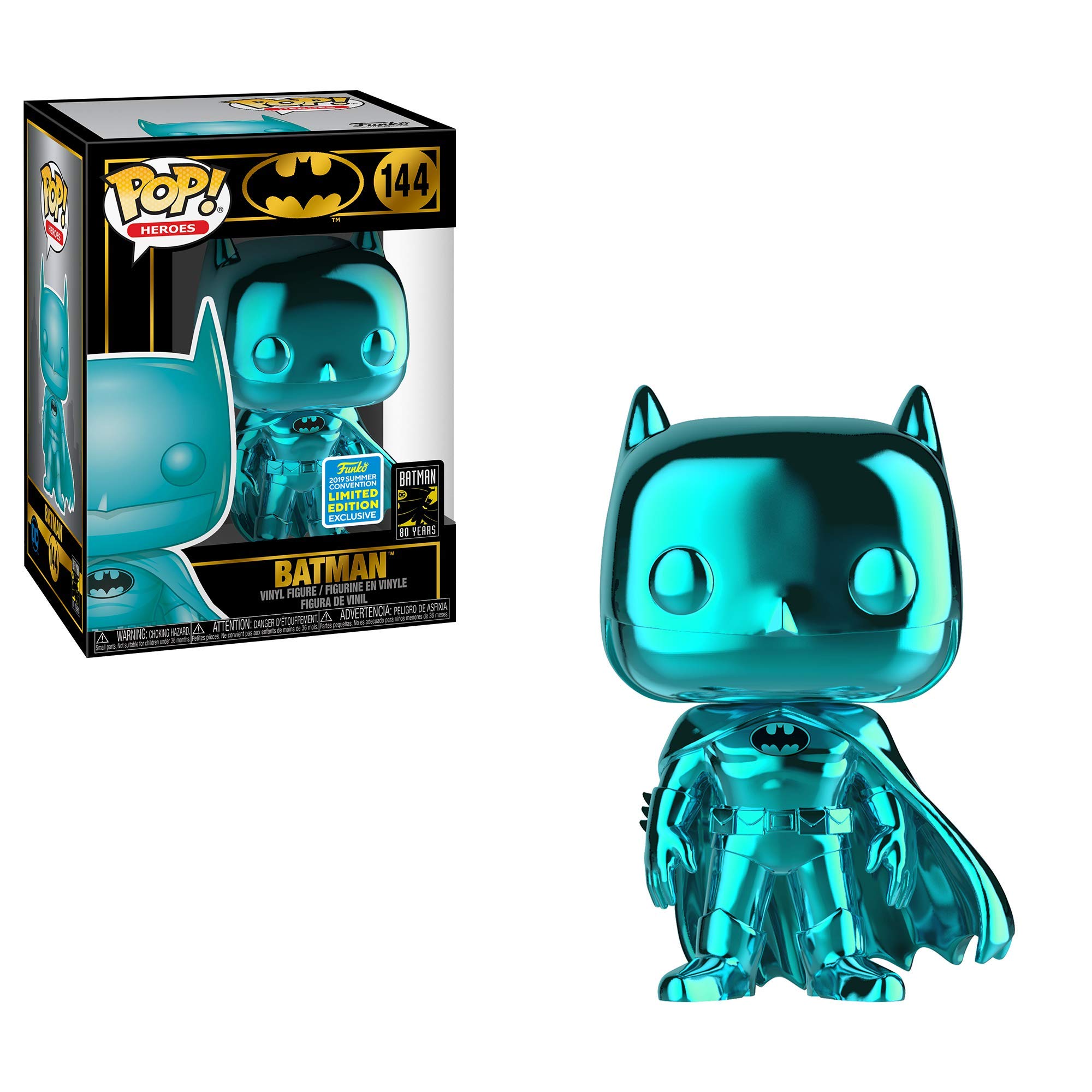 Funko Pop! DC Batman 80 Years Teal Chrome Batman Exclusive SDCC 2019 Collectible Figure - Perfect for Superhero Fans, Comic Book Collectors & Pop Culture Displays