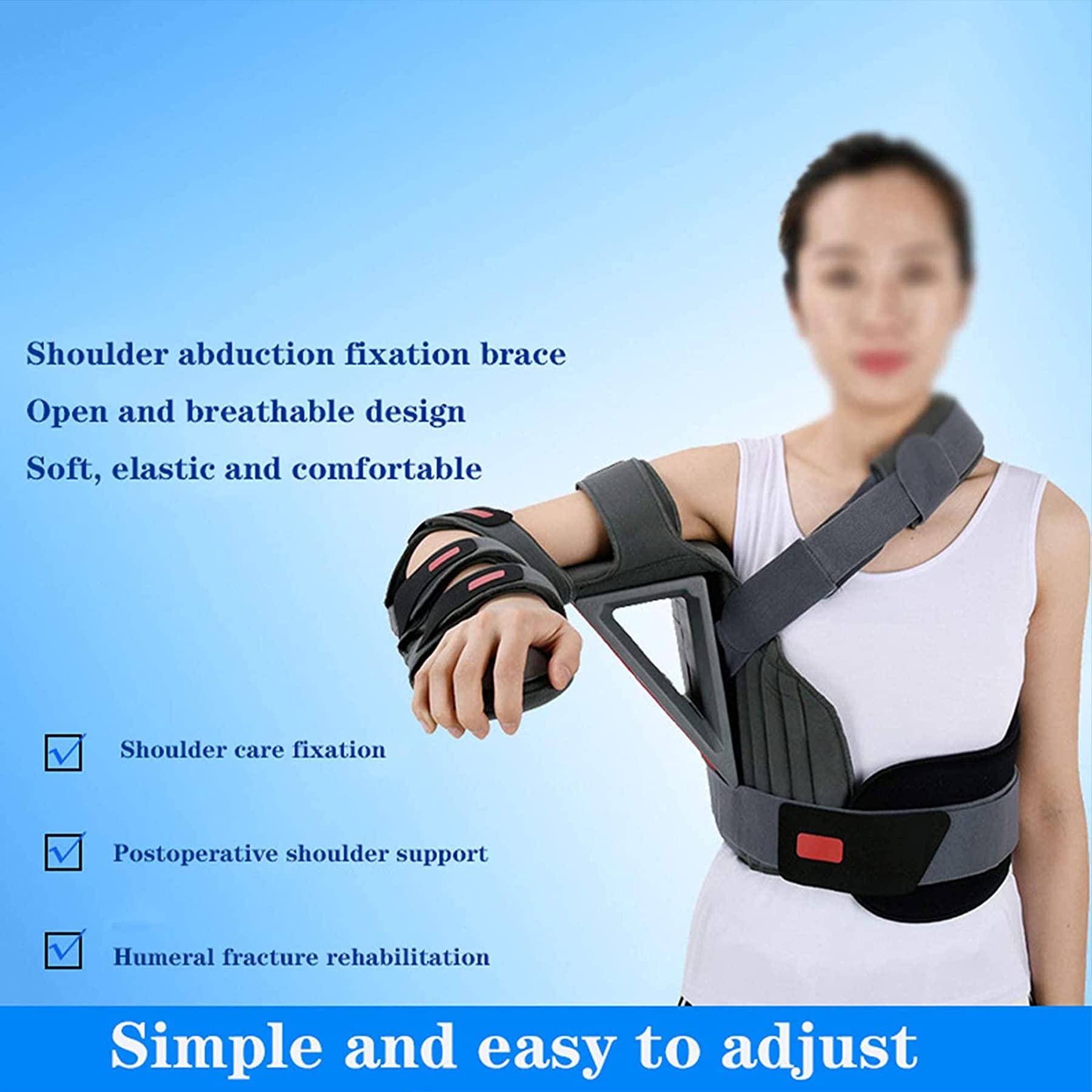 **Shoulder Abduction Immobilizer - Soft & Comfortable Arm Sling for Shoulder Injury, Torn Rotator Cuff, Dislocation, Strains & Post-Surgery Recovery - Adjustable Waist Belt Support - Ideal for Sports, Daily Use & Physical Therapy**