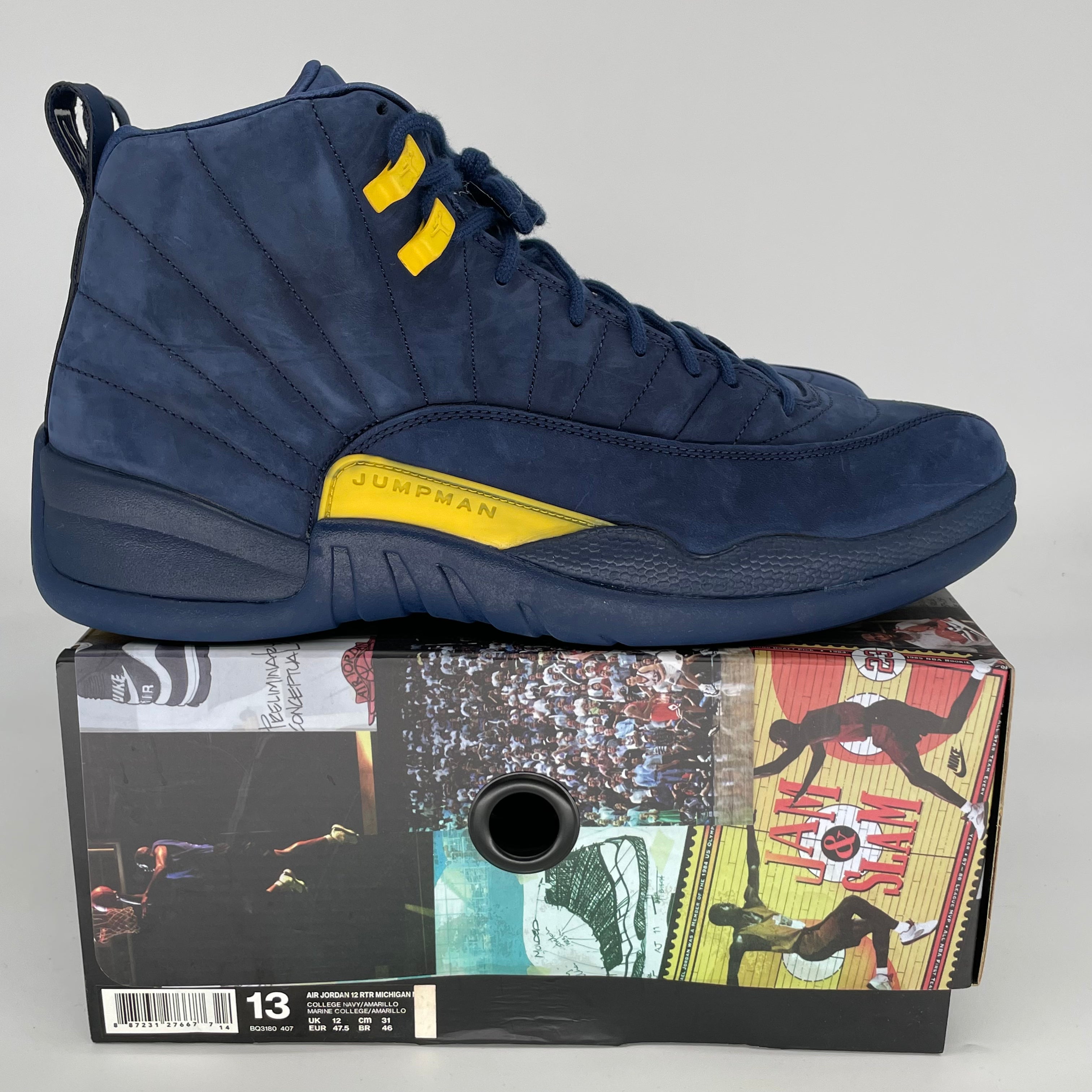 AIR JORDAN 12 Michigan Basketball Shoes Men's Size 13 - BQ3180-407 | Retro Sneakers for Basketball & Streetwear Fashion