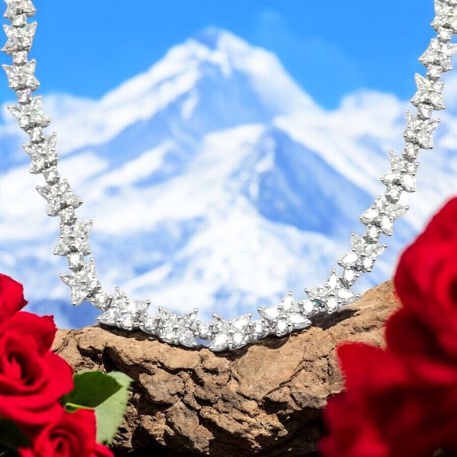 Authentic Tiffany & Co Victoria Platinum 15.83ct Diamond Cluster Necklace | Luxury Diamond Jewelry for Women | Perfect for Weddings, Anniversaries & Special Occasions