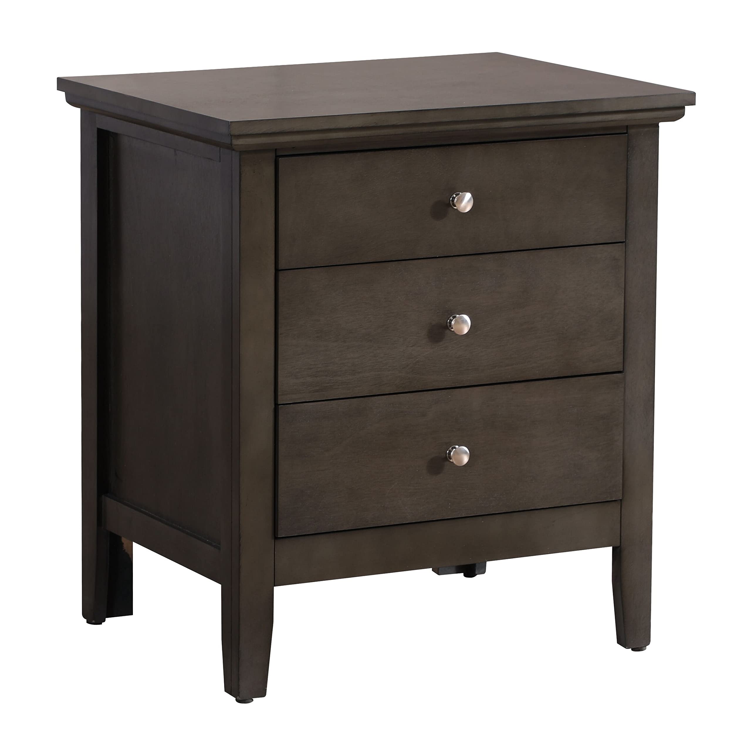 Blue Painted Hammond 3-Drawer Wooden Nightstand by Glory Furniture - Stylish Bedside Table for Bedroom, Living Room & Guest Room