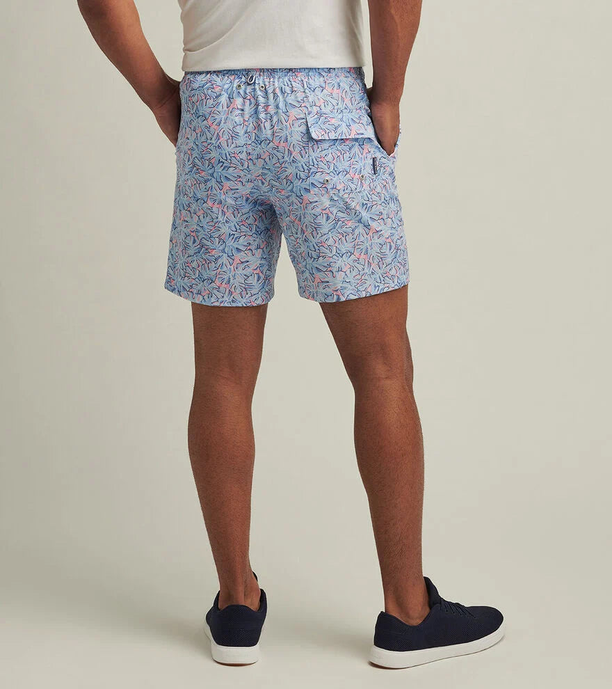 Peter Millar Men's 7 Inch Quick-Dry Swim Trunks with UPF Protection - Seaport Blue for Beach, Pool & Summer Vacation