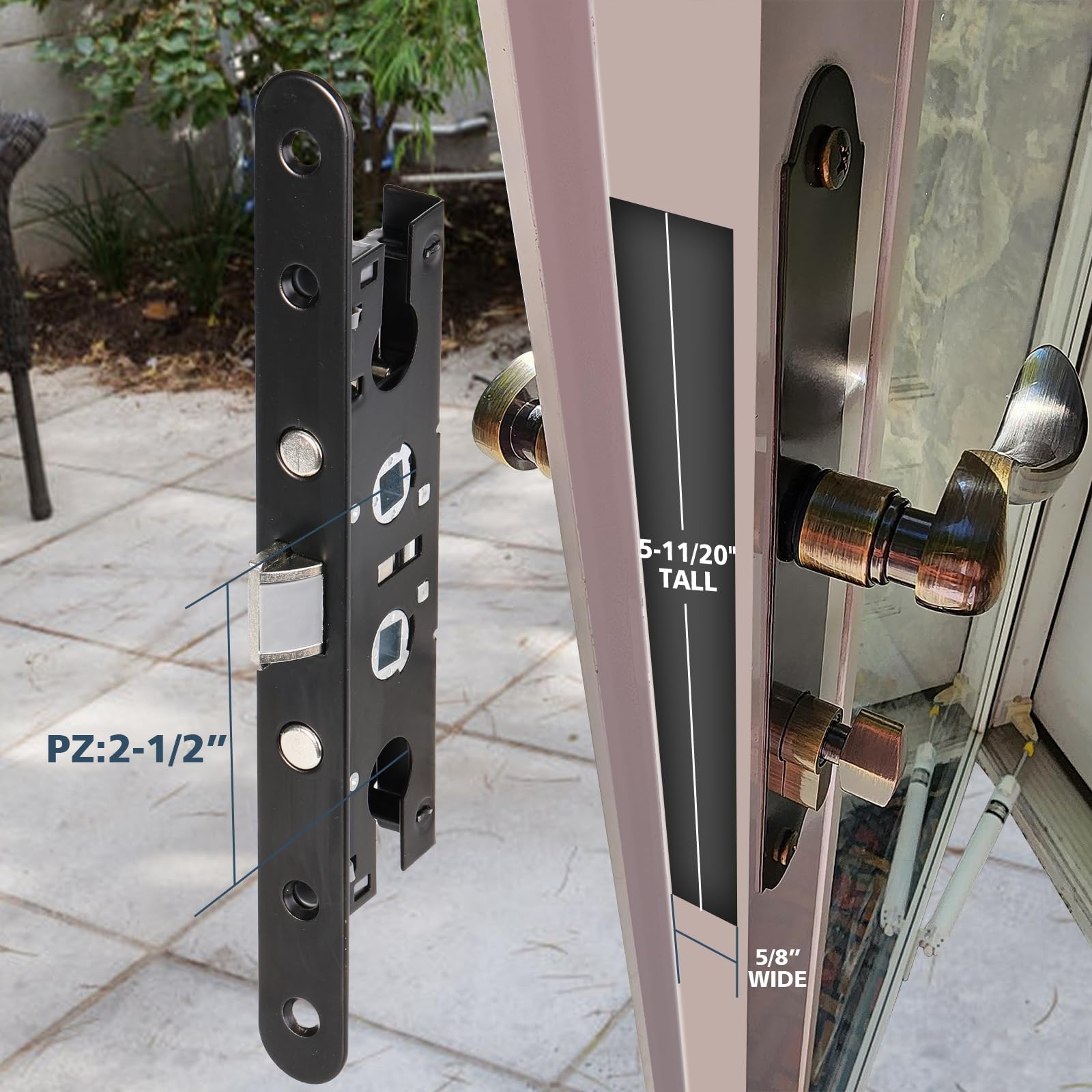 Pella Storm Door 2-Point Bolt Latch - White Panel Lock Replacement for Secure Entry