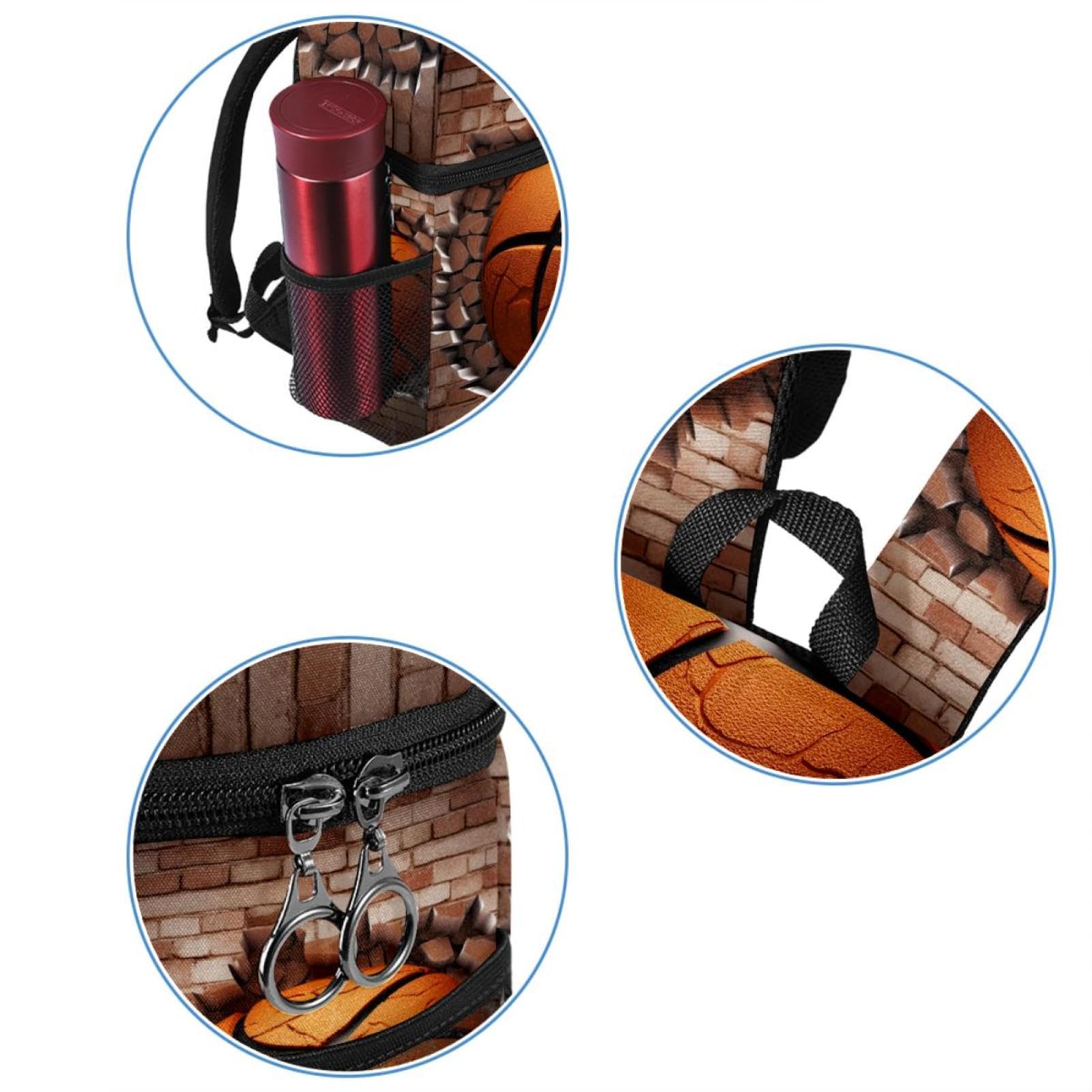 Best Travel & Work Backpack for Men & Women - Durable Ball Basketball Wall Texture Design - Perfect for Commuting, Gym, School & Outdoor Adventures
