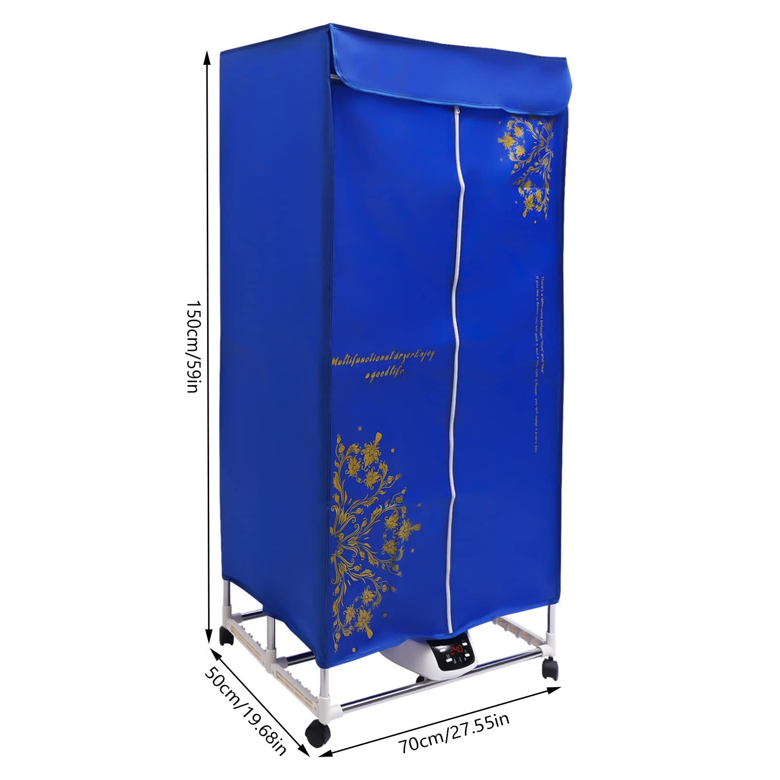 Portable Clothes Dryer 1200-1500W - 60 Inch Foldable Electric Drying Rack with Remote Control | 2-Tier Space Saving Design for Apartments, Dorms & Travel | Fast Drying for Laundry, Baby Clothes & Delicates