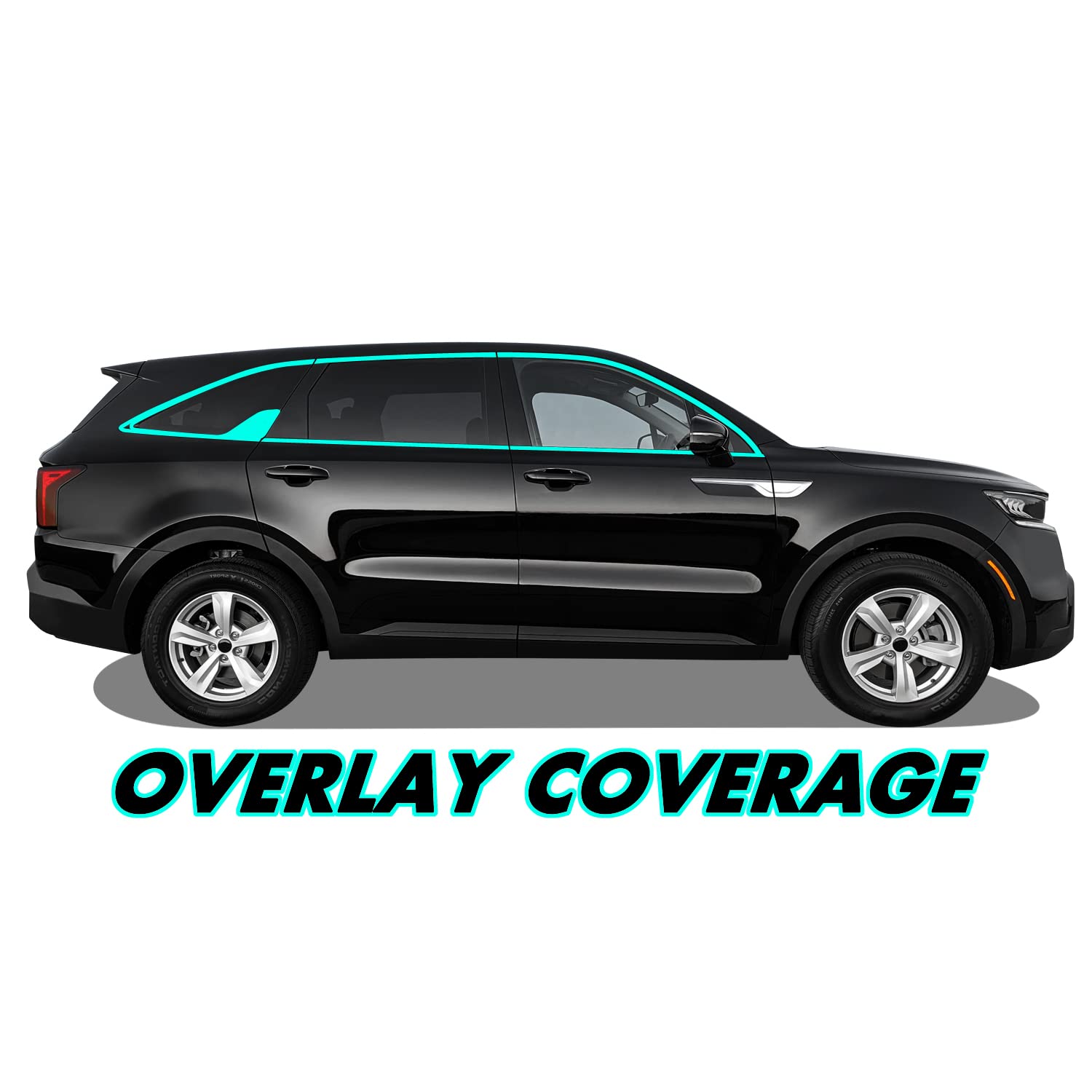 SlickMod Gloss Black Chrome Delete Vinyl Overlay Kit for 2021-2023 Kia Sorento - Window Trim Blackout Cover - Upgrade Your Car's Exterior Style for a Sleek Look (Perfect for Car Enthusiasts & Customization)