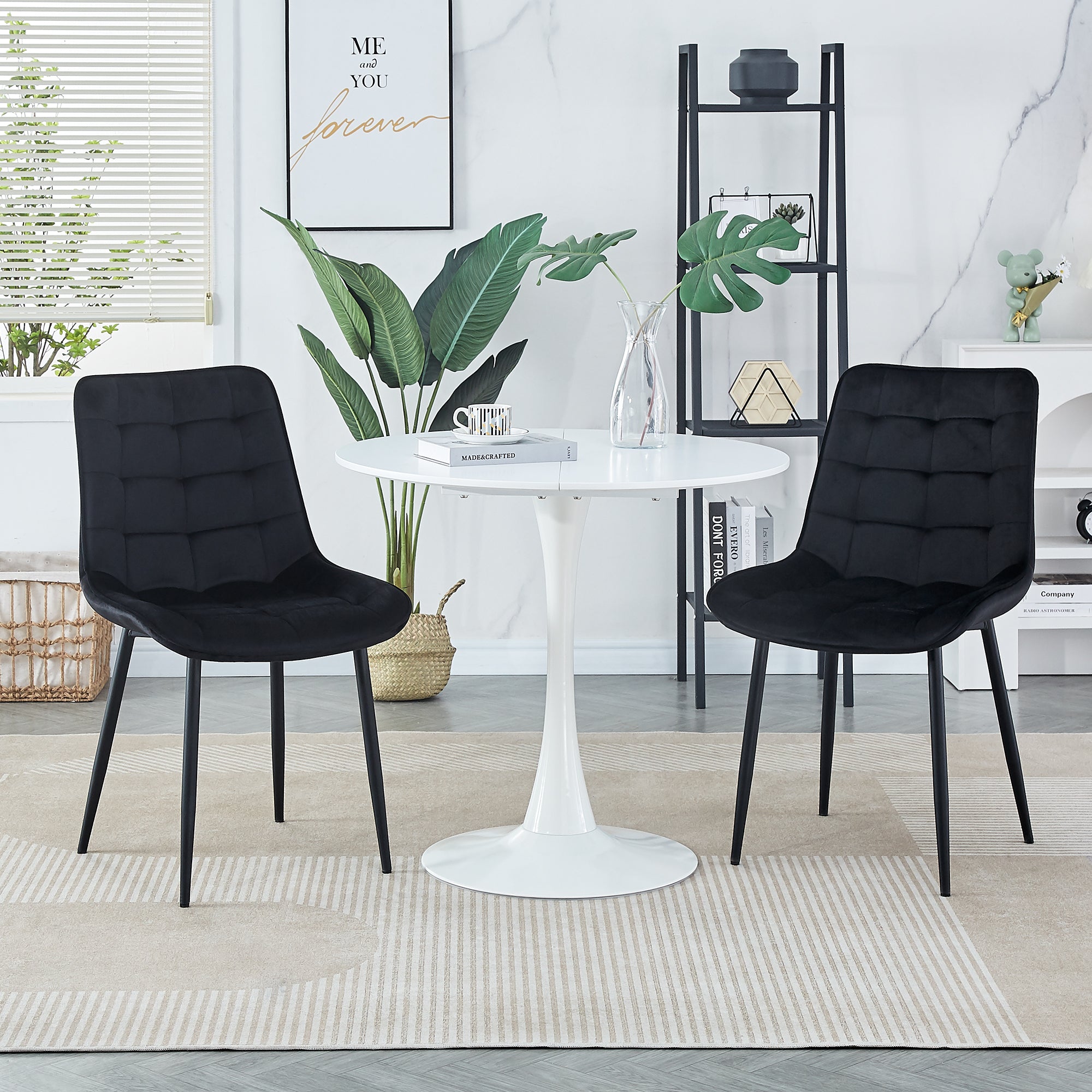 Modern Black Dining Chairs Set of 2 - Contemporary Style with Easy Assembly for Restaurants, Cafes, Offices & Living Rooms - Perfect for Home Dining & Commercial Spaces