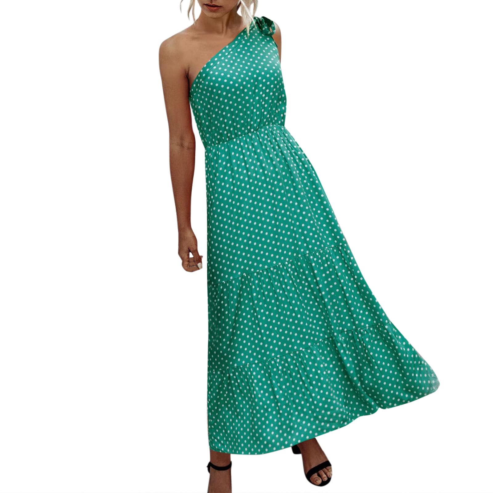 KCocoo Women's Sexy Denim Dress in Green - Elegant Wedding Guest Outfit & Casual Chic Daywear