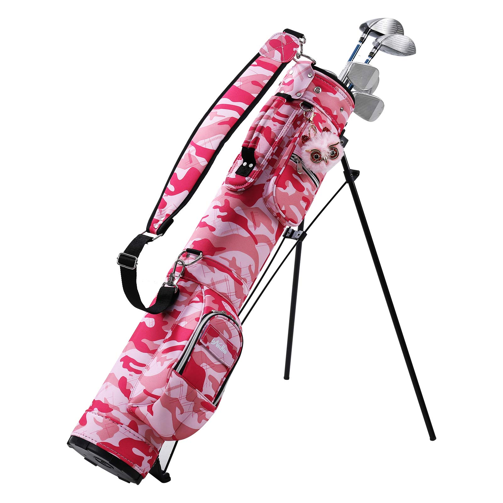 Sunday Golf Stand Bag with Travel Shoulder Strap - Lightweight Carry Golf Bag for Men & Women - Perfect for Weekend Golfers, Driving Range Practice & Travel