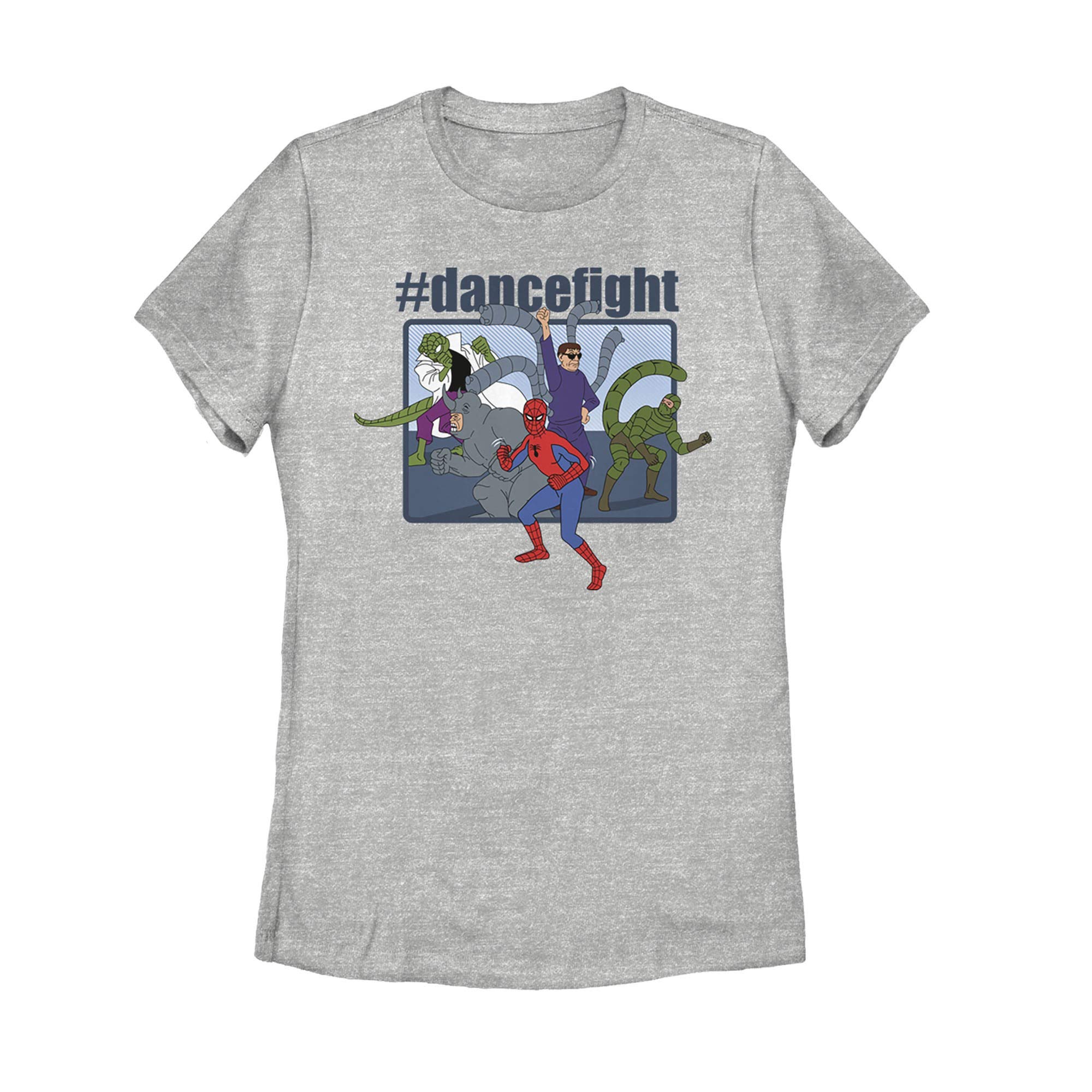 Marvel Women's Spider-Man Dance Fight Graphic Tee - Cool Superhero Party T-Shirt for Cosplay, Comic Con & Casual Wear