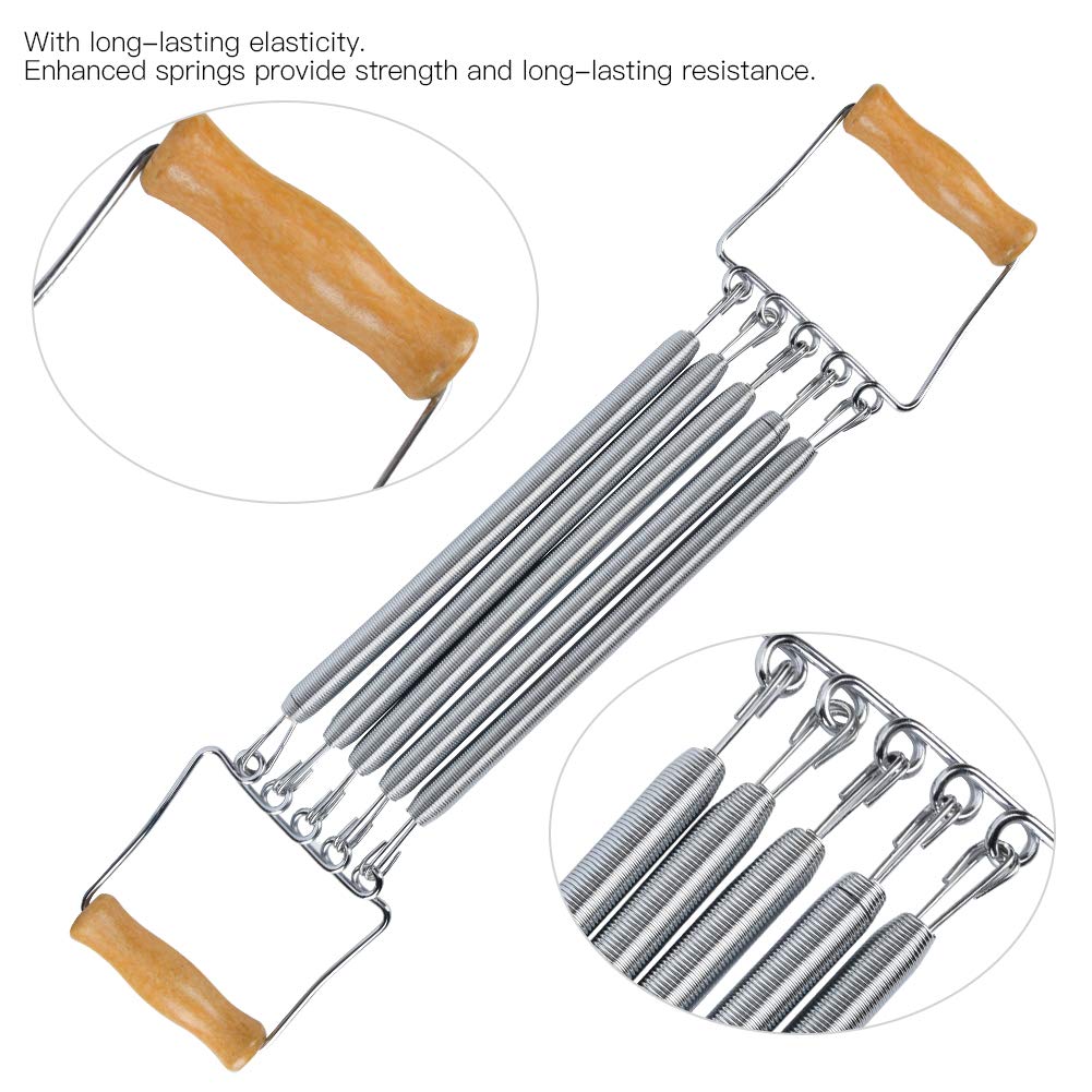 Premium Wooden Handle Chest Expander - Adjustable Spring Resistance for Home Gym, Strength Training & Muscle Building | Perfect for Men's Upper Body Workout, Back Exercises & Fitness Equipment Collection | Ideal for Home Workouts, Cross Training & Bodybuilding Routines