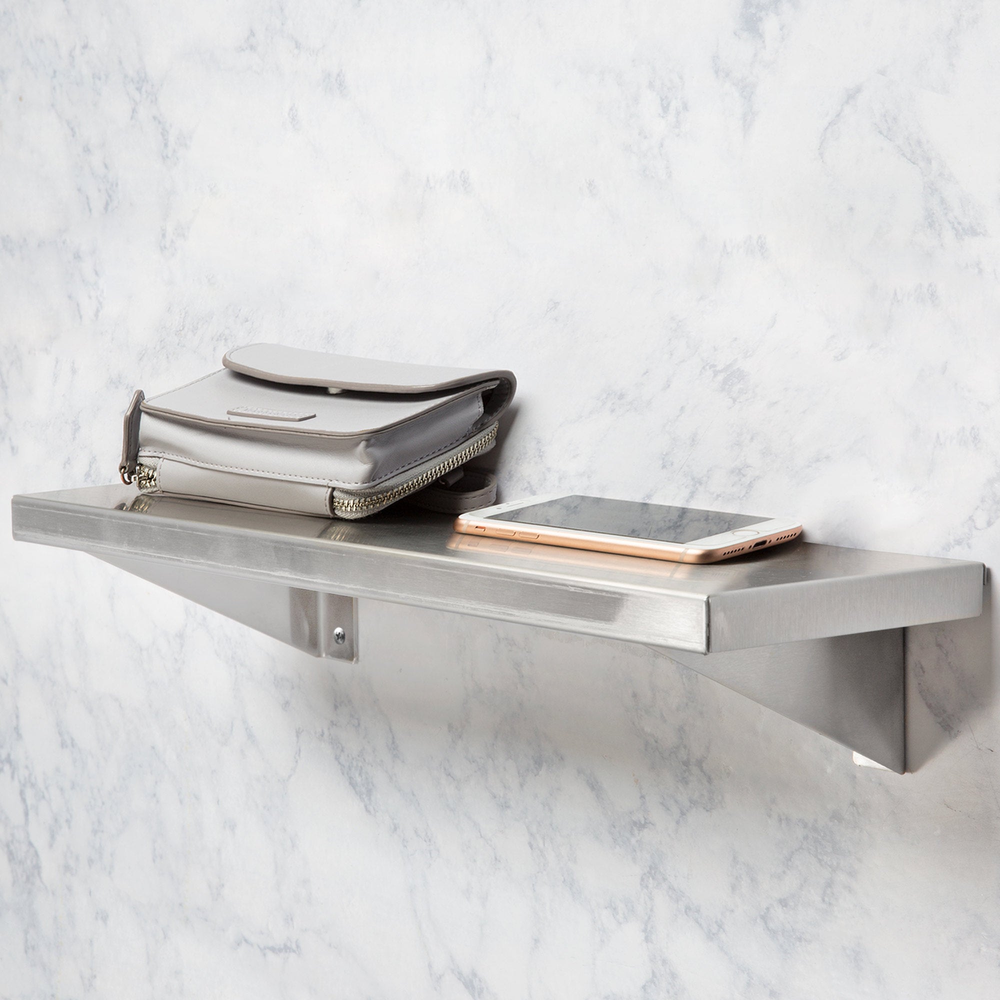 Bobrick B295 Satin Surface Mounted Shelf - Durable Stainless Steel Bathroom Shelf for Home & Commercial Use | Perfect for Towels, Toiletries & Decor in Bathrooms, Kitchens & Offices