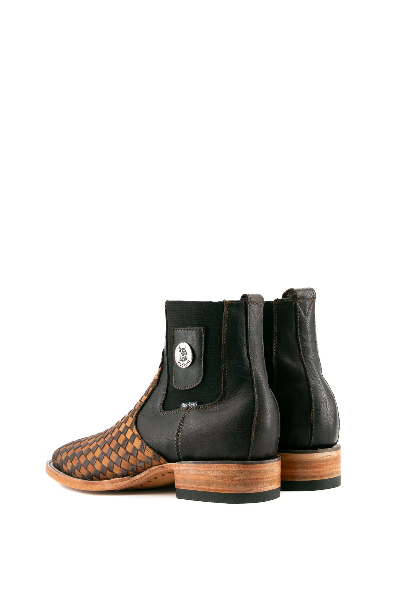 Men's Serbia Woven Square Toe Ankle Boots - Comfortable & Stylish for Casual Wear, Outdoor Hiking & Fall Fashion