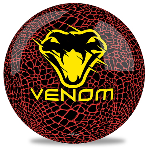 Motiv Venom Red/Yellow Spare Bowling Ball - High Performance Bowling Ball for Strikes & Spares | Perfect for League Play & Tournament Competition