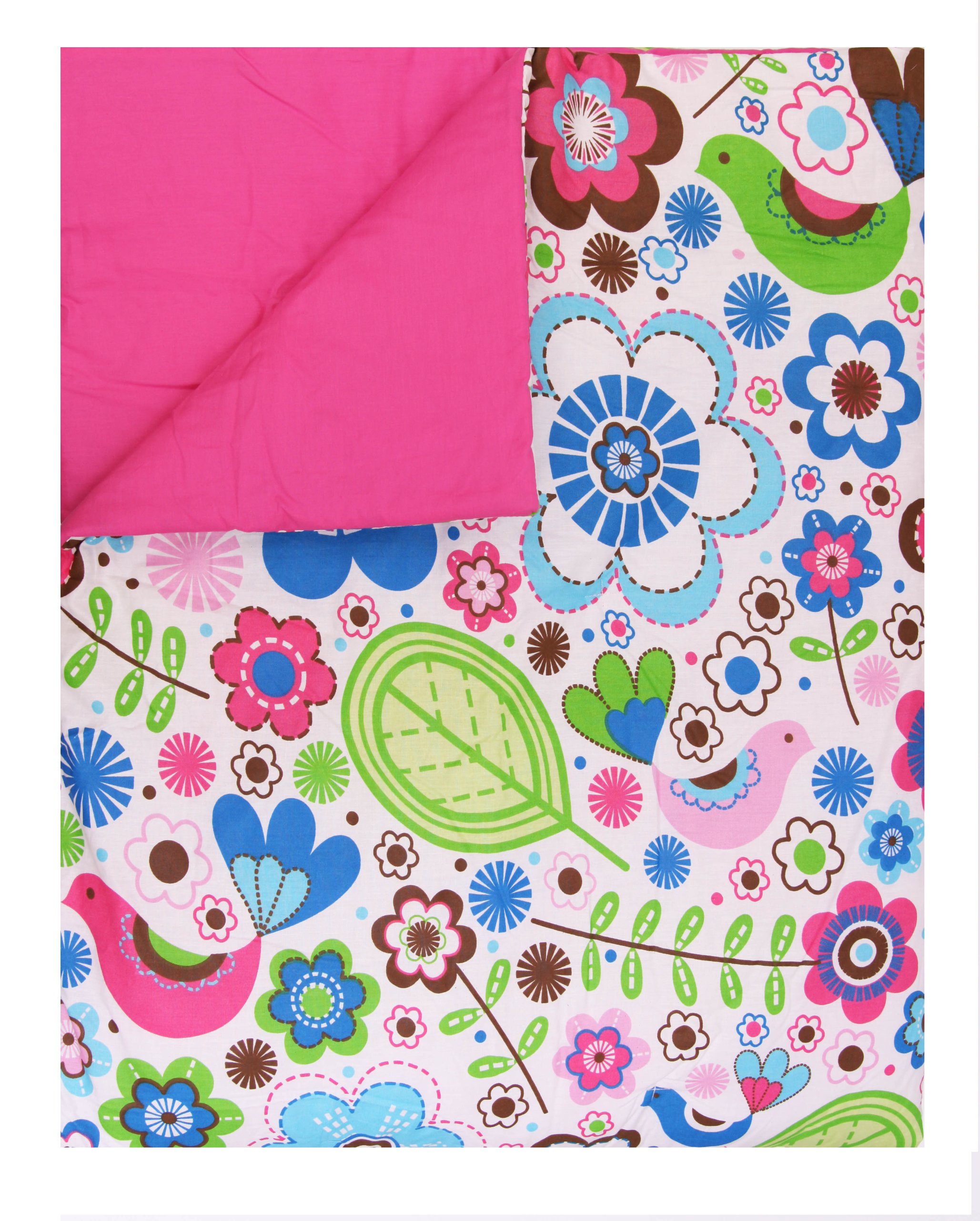 Bacati Botanical Sanctuary Pink Full Comforter Set - Soft Luxury Bedding for Girls Room, Guest Bedroom & Dorm Decor - Includes Comforter, Pillow Shams & Bed Skirt