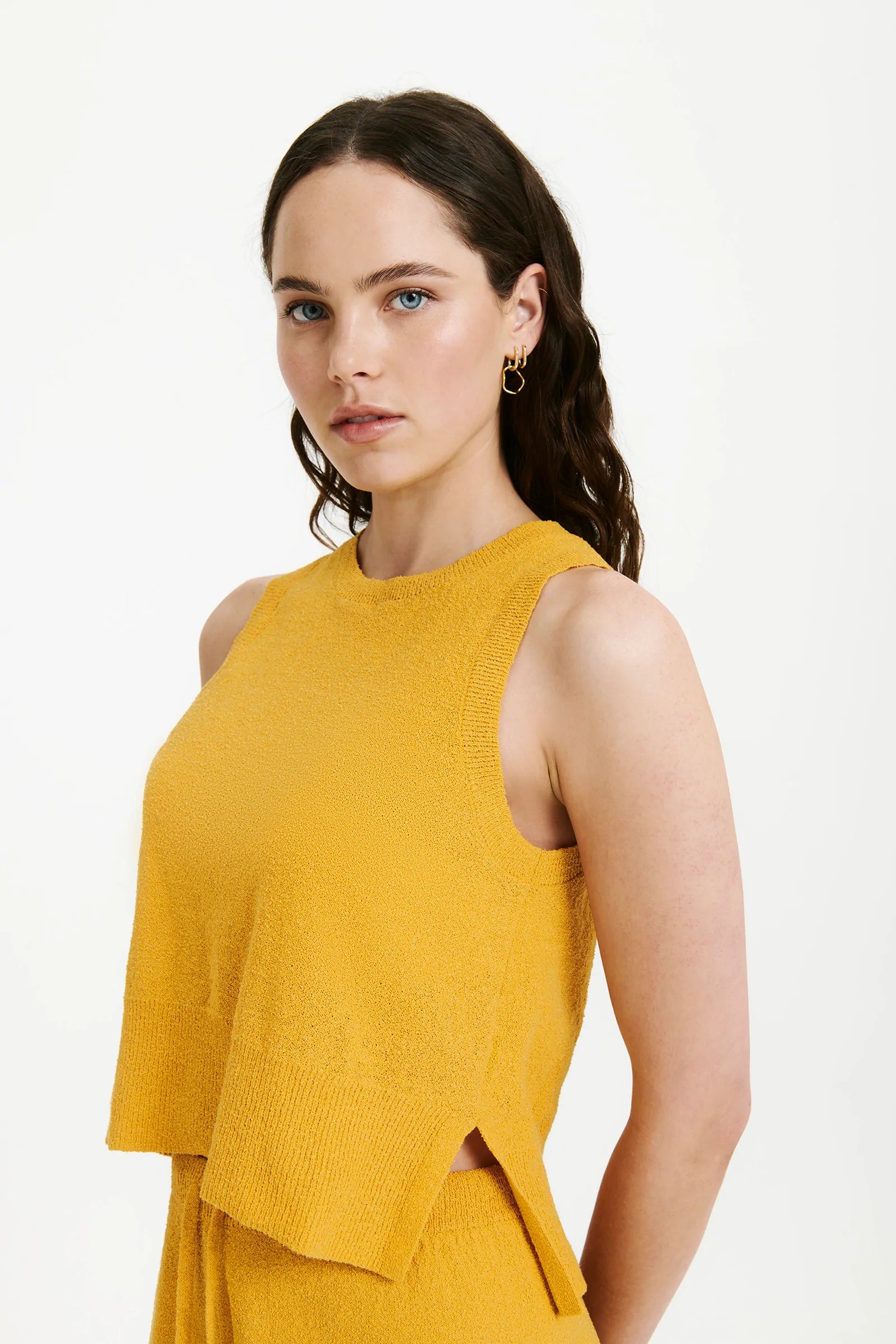 Binx Cropped Tank Top for Women - Soft Stretchy Mango Color Summer T-Shirt | Casual Wear, Beach Outfits, Yoga & Gym Clothes