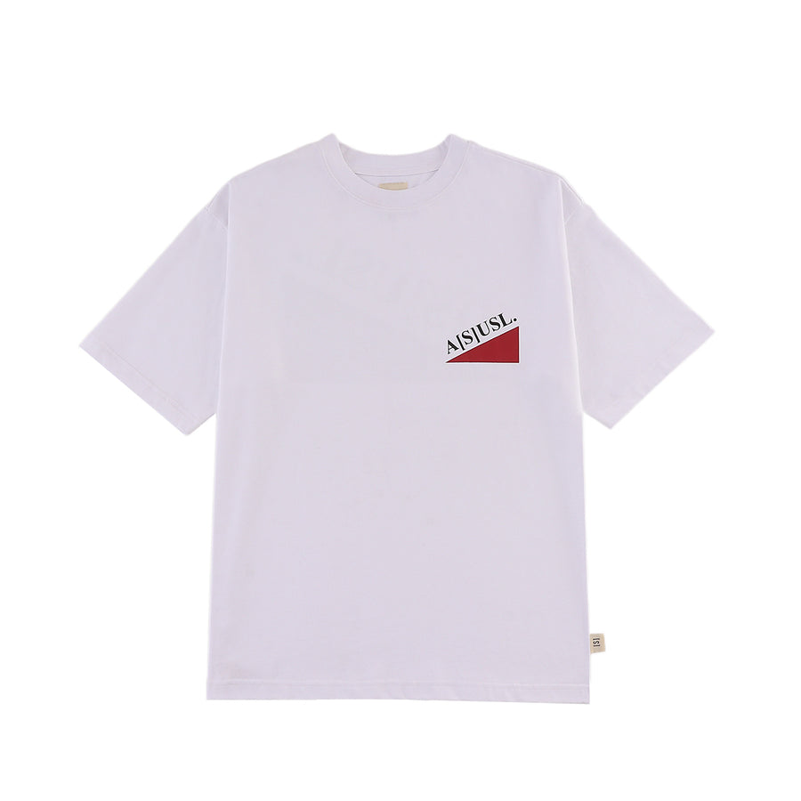 ASUSL Big Triangle Tee - White Cotton T-Shirt for Men & Women | Casual Streetwear, Graphic Print, Comfort Fit | Perfect for Everyday Wear, Outings & Fashion Statements
