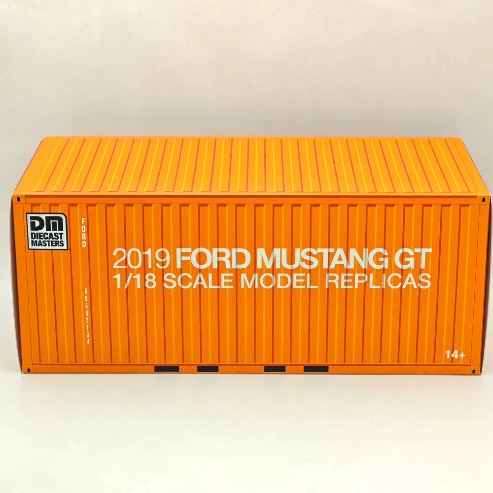 1/18 Scale Diecast Ford Mustang GT 2019 Orange Fury RHD Model Car - Collectible Miniature Replica for Car Enthusiasts & Hobbyists - Perfect for Display, Gifts, and Racing-Themed Decor