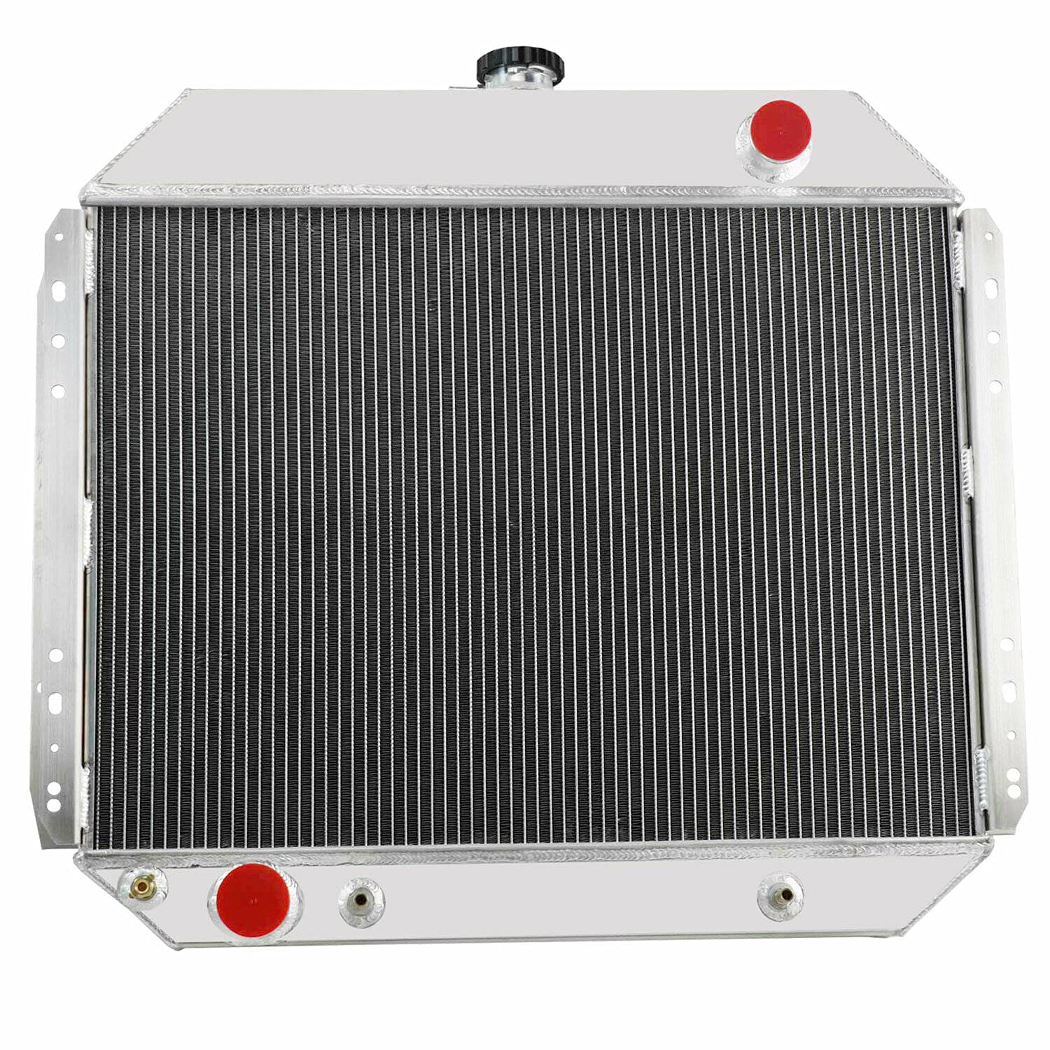 CU433 Aluminum Radiator for 1966-1979 Ford F100 F150 F250 F350 F500 Bronco Truck - 3 Row Heavy Duty Cooling System with Shroud Fans & Relay - Perfect for Off-Roading, Towing & Engine Performance Upgrades