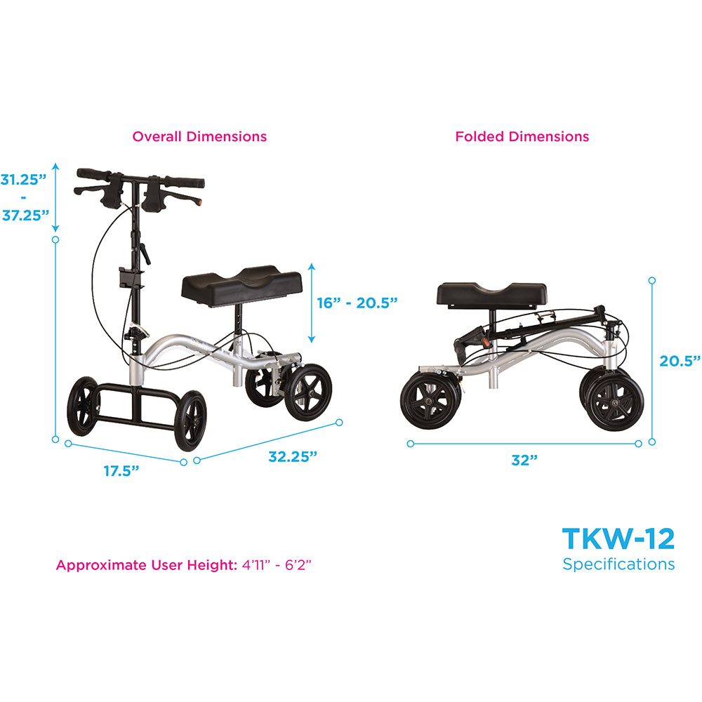 Nova Steerable Knee Walker TKW 12 - Lightweight Mobility Scooter for Foot & Ankle Injuries - Ideal for Post-Surgery Recovery & Indoor/Outdoor Use