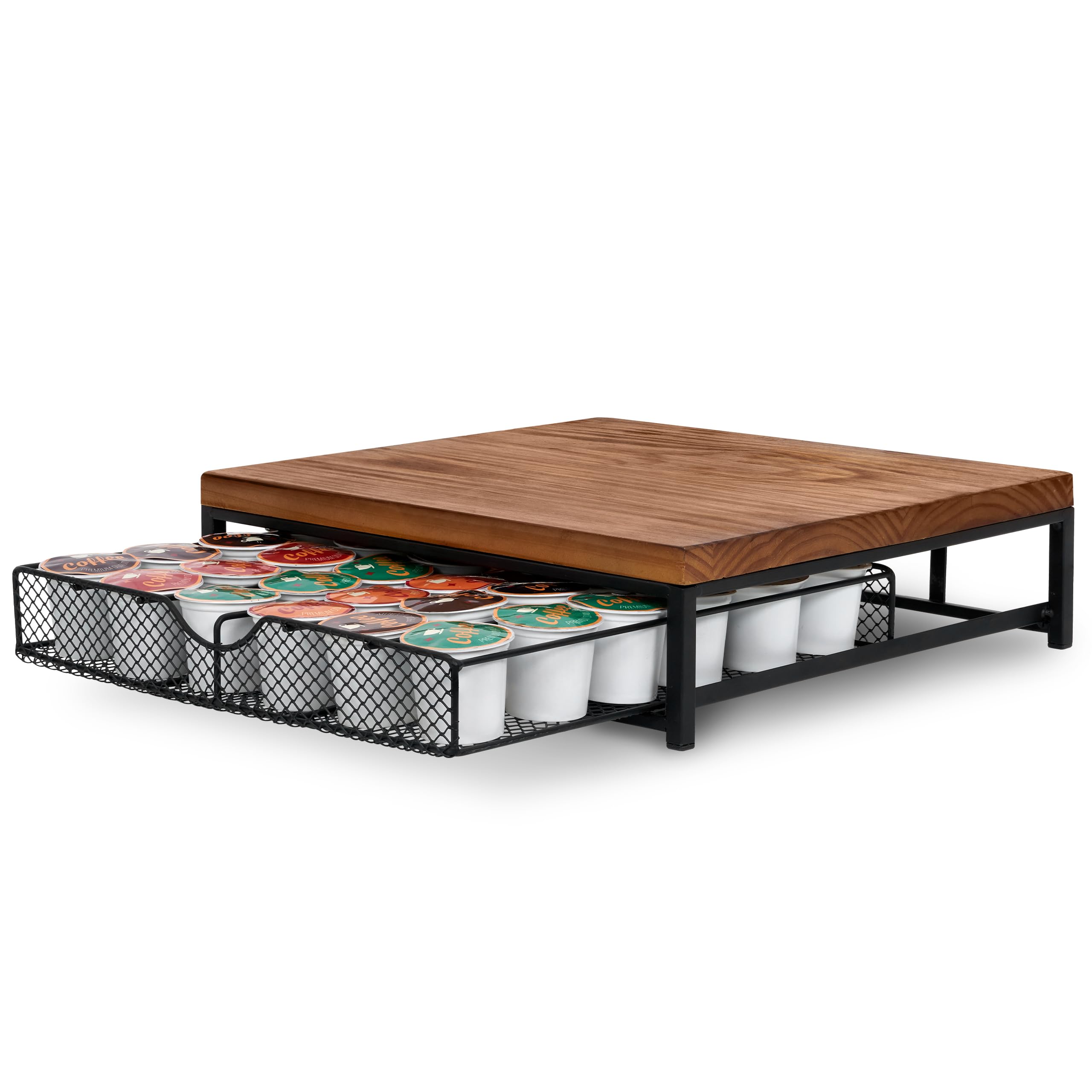 K Cup Coffee Pod Drawer Holder Organizer - 36 Capacity No Assembly Required - Perfect for Home, Office, Kitchen & Cafe Counter (Black) | Space-Saving Coffee Capsule Storage Solution