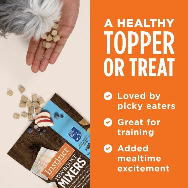 Instinct Raw Boost Mixers Wild Caught Alaskan Pollock Recipe Dog Food Topper - 5oz | Grain-Free Protein Supplement for Dogs | Perfect for Kibble Topping & Training Treats