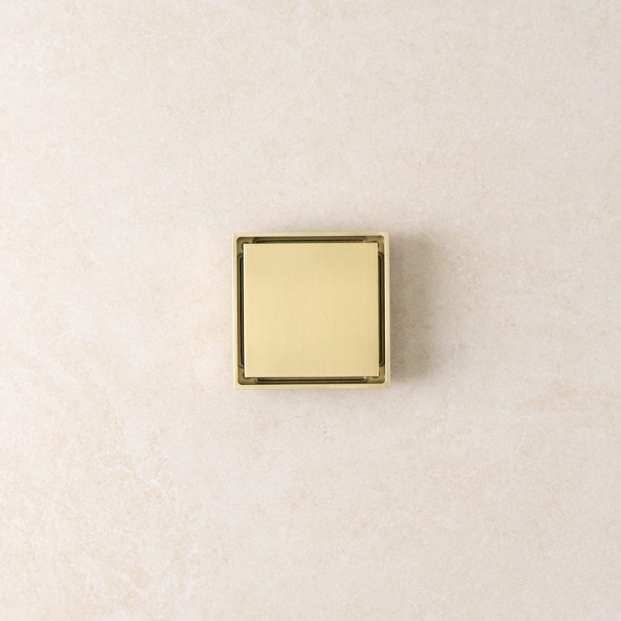 Brushed Brass Tile Insert Floor Waste Drain - Perfect for Bathroom, Shower & Laundry Room Floor Drainage