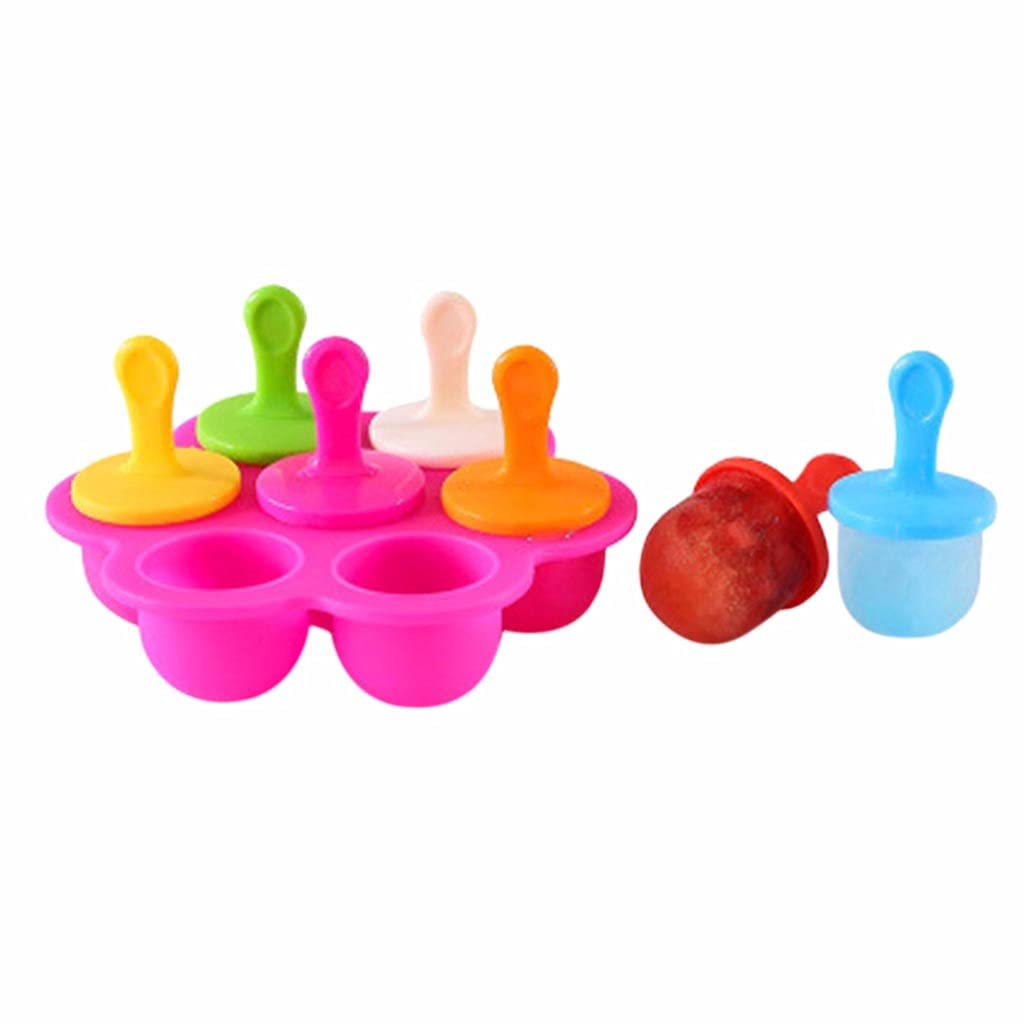 Fiudx 7-Cavity Silicone Popsicle Molds with Lid - BPA Free Food Grade Ice Pop Maker for Kids, Homemade Frozen Treats - Perfect for Summer Snacks, Birthday Parties & Family Fun