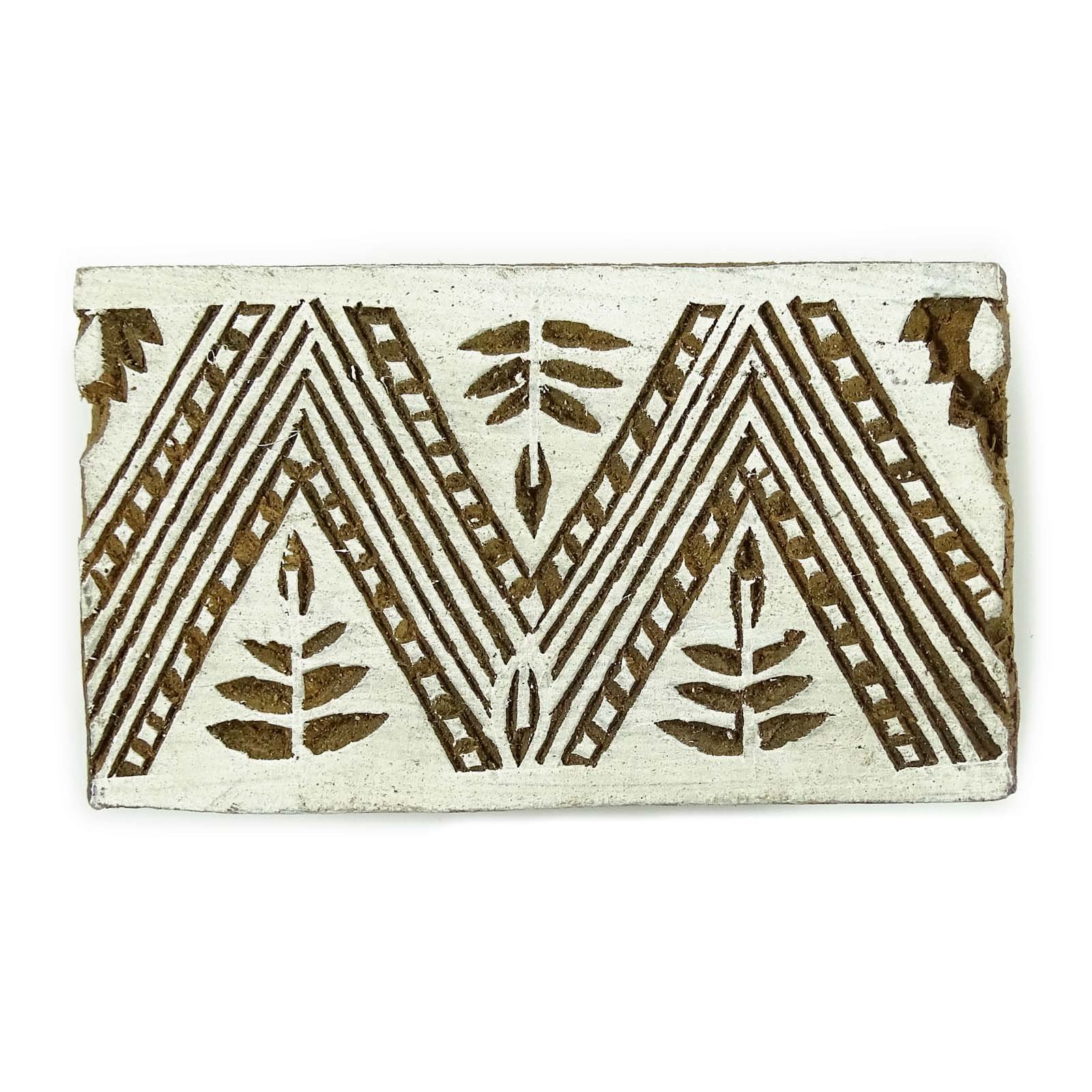 Hand Carved Wooden Printing Block for Floral Textile Stamping - DIY Fabric Printing, Scrapbooking & Home Decor Projects