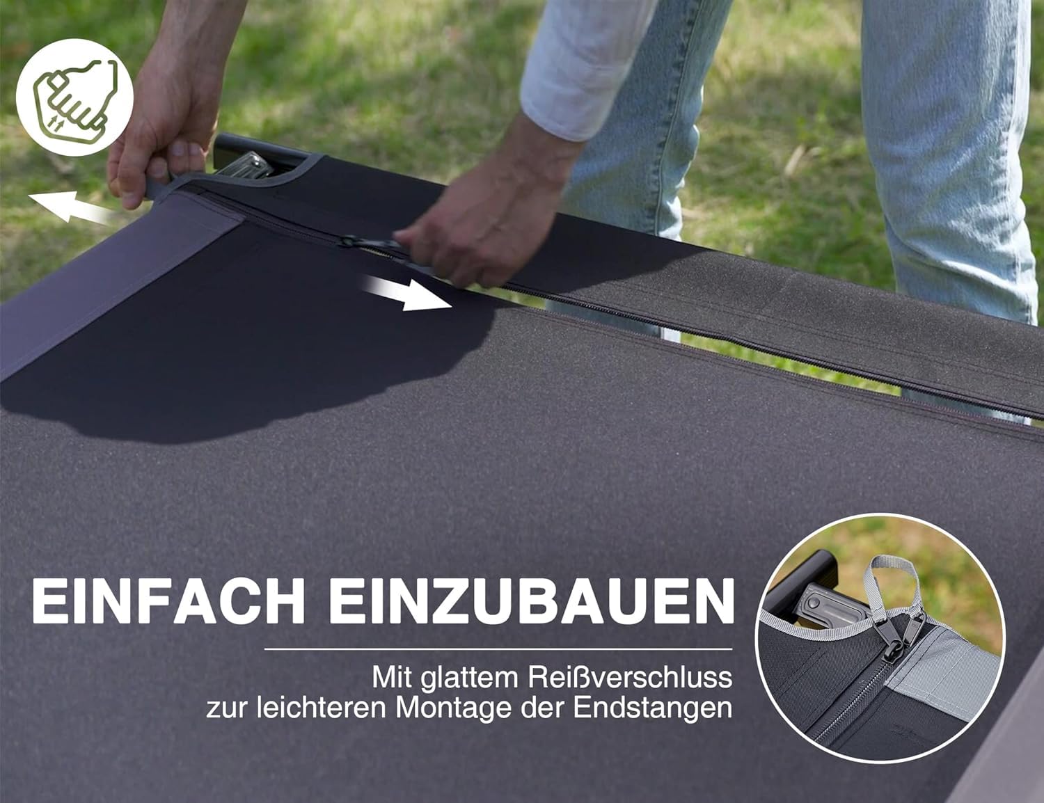 EVER ADVANCED Foldable XXL Camping Cot - 300KG Weight Capacity, Extra Wide 214cm x 106cm - Sturdy Folding Bed for Camping, Travel, Indoor, Outdoor, Beach & Garden Use - Perfect for Guest Beds, Emergency Sleeping & Outdoor Adventures