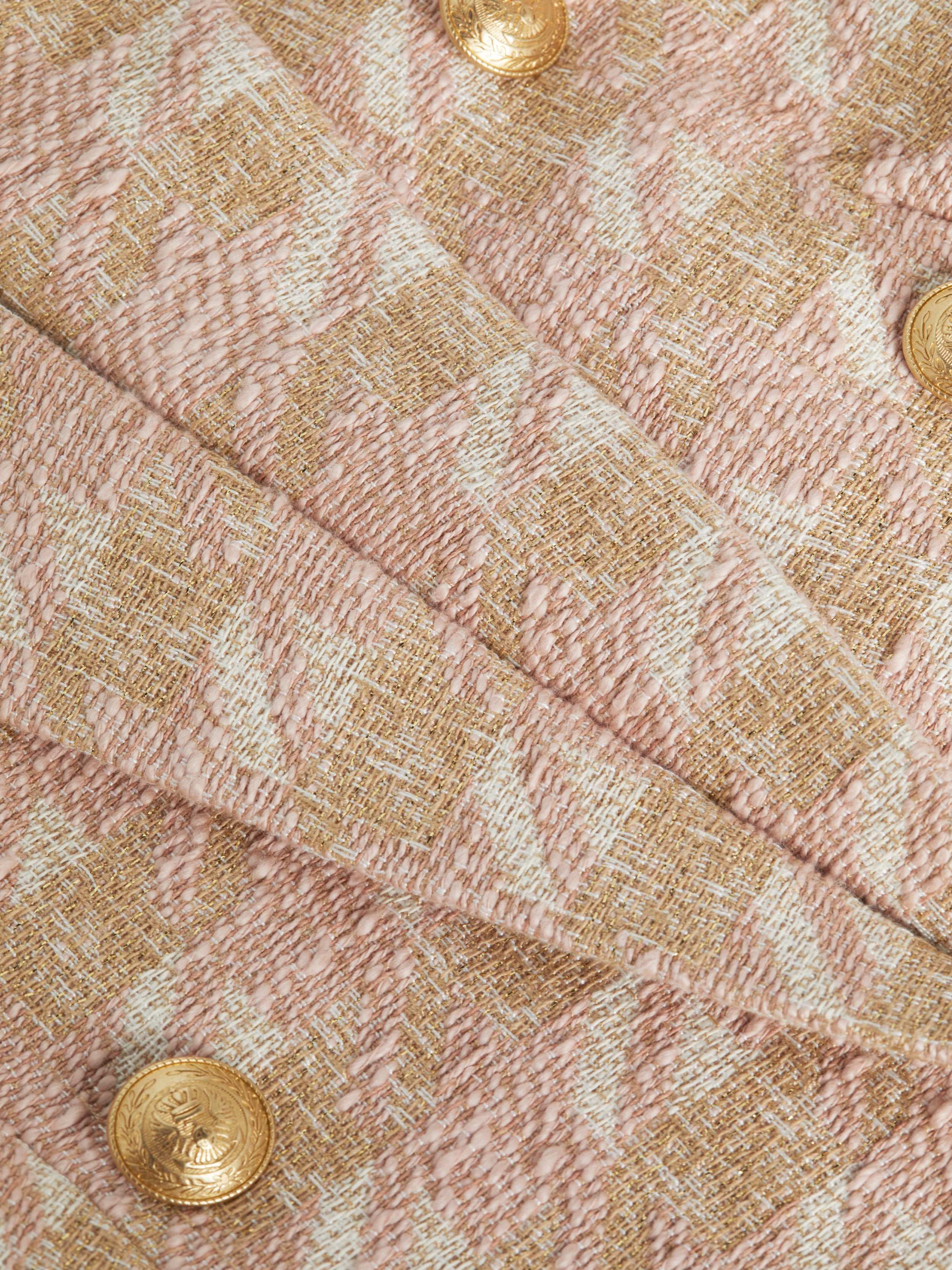 Elegant Lila Tweed Blazer for Women - Classic Office Jacket with Notched Lapel | Perfect for Business Meetings, Work Attire & Formal Occasions