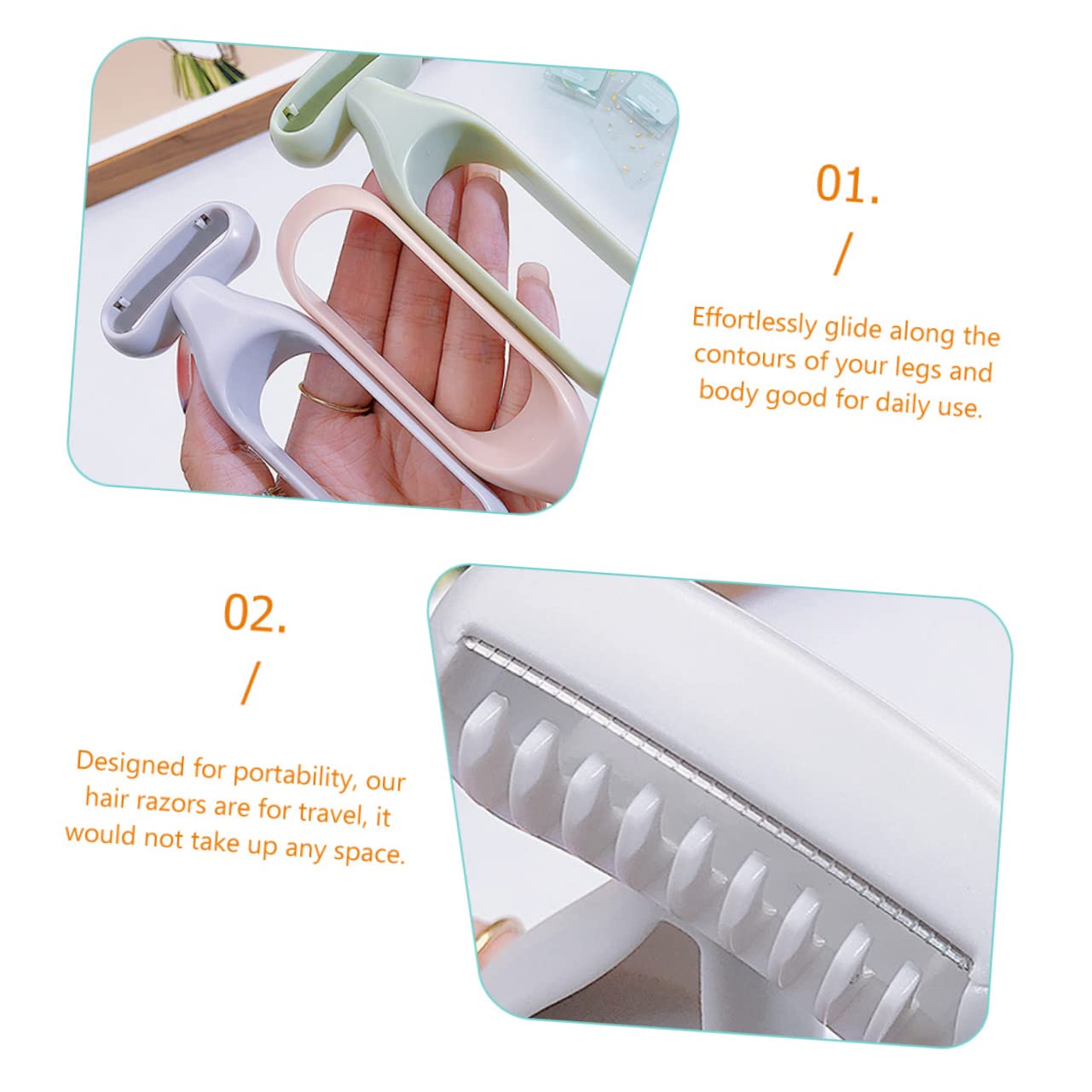 Beaupretty 2-Pack Manual Body Hair Trimmer & Clothes Shaver - Grey Blade Armpit Razor for Women | Smooth Skin & Fabric Care | Perfect for Travel, Gym & Sensitive Areas