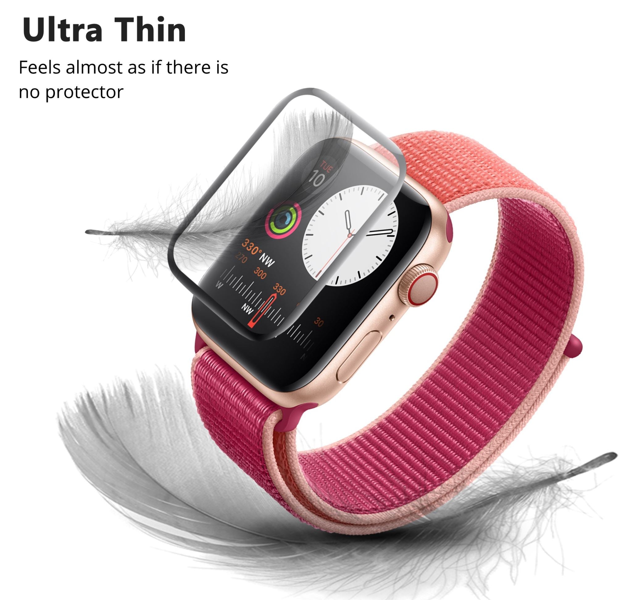 Samsung Galaxy Watch 44mm Screen Protector - 3D Hybrid Tempered Glass Full Coverage for Series 4/5 | Anti-Scratch & Bubble-Free | Perfect for Gym, Running & Outdoor Activities